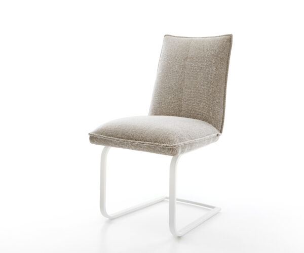 Konzolová jedálenská stolička Lelio-Flex tkanina mäkká béžová konzolová jedálenská stolička plochá biela vrecková pružina