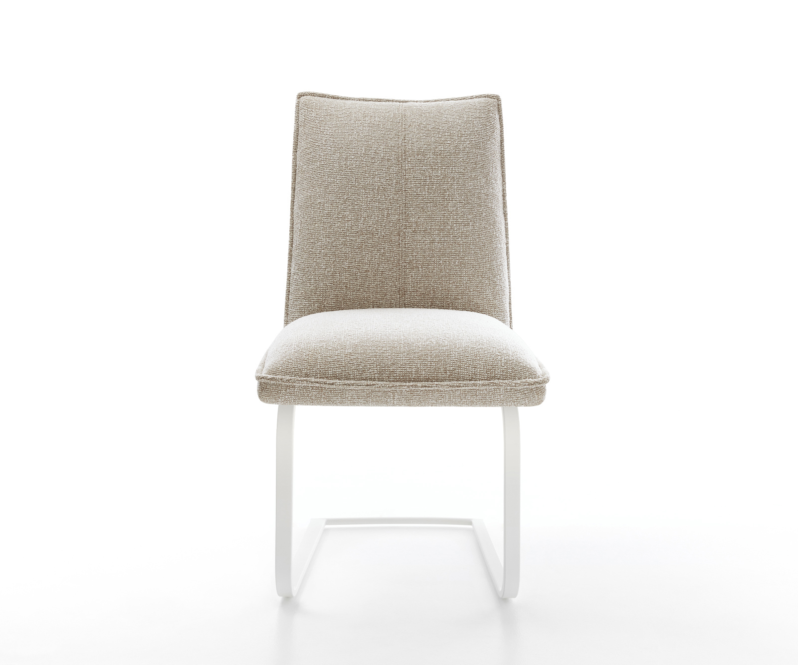 Konzolová jedálenská stolička Lelio-Flex tkanina mäkká béžová konzolová jedálenská stolička plochá biela vrecková pružina - Image 2