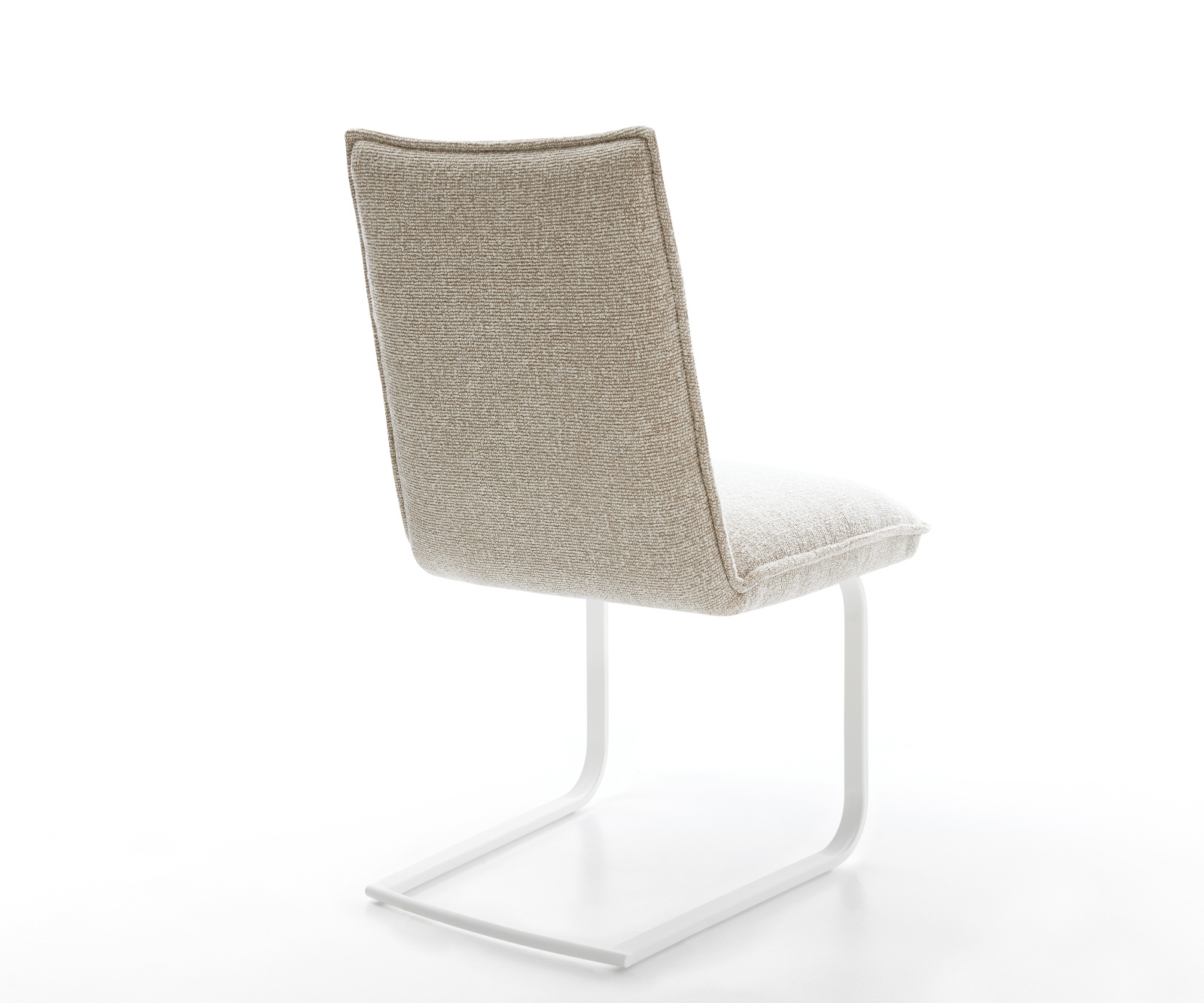 Konzolová jedálenská stolička Lelio-Flex tkanina mäkká béžová konzolová jedálenská stolička plochá biela vrecková pružina - Image 5