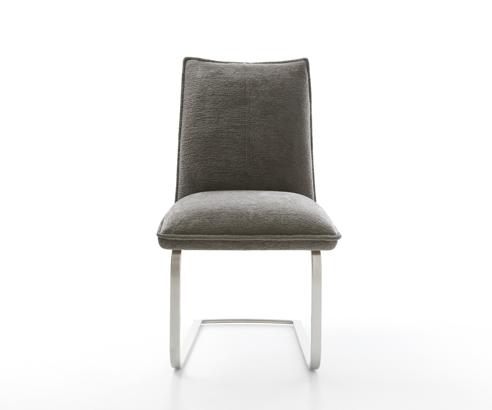 Konzolová jedálenská stolička Lelio-Flex bouclé mäkký tmavobéžová konzolová jedálenská stolička plochý nerezová oceľ vrecková pružina - Image 2