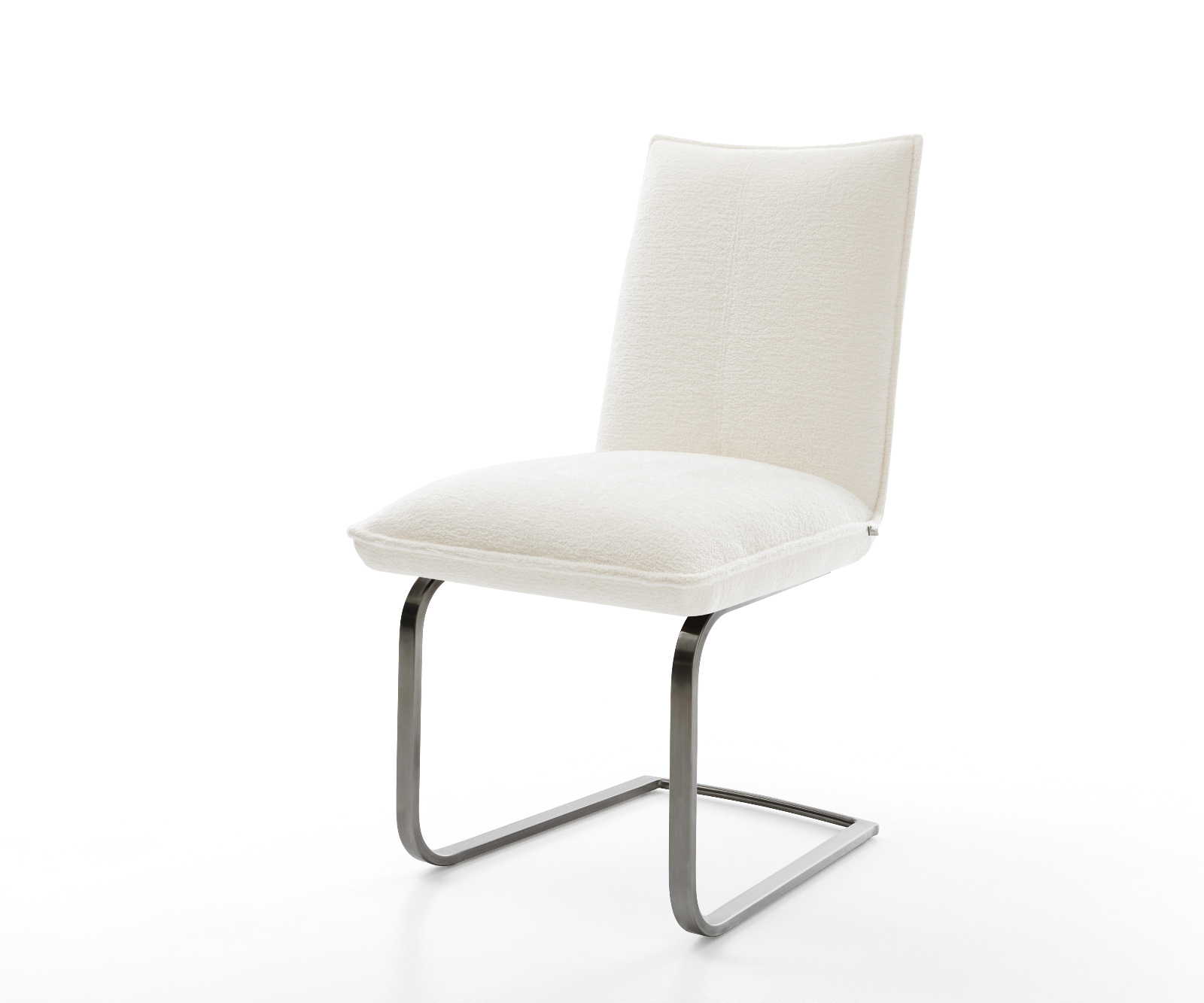 Konzolová jedálenská stolička Lelio-Flex bouclé mäkký béžová konzolová jedálenská stolička plochá grafitová vrecková pružina