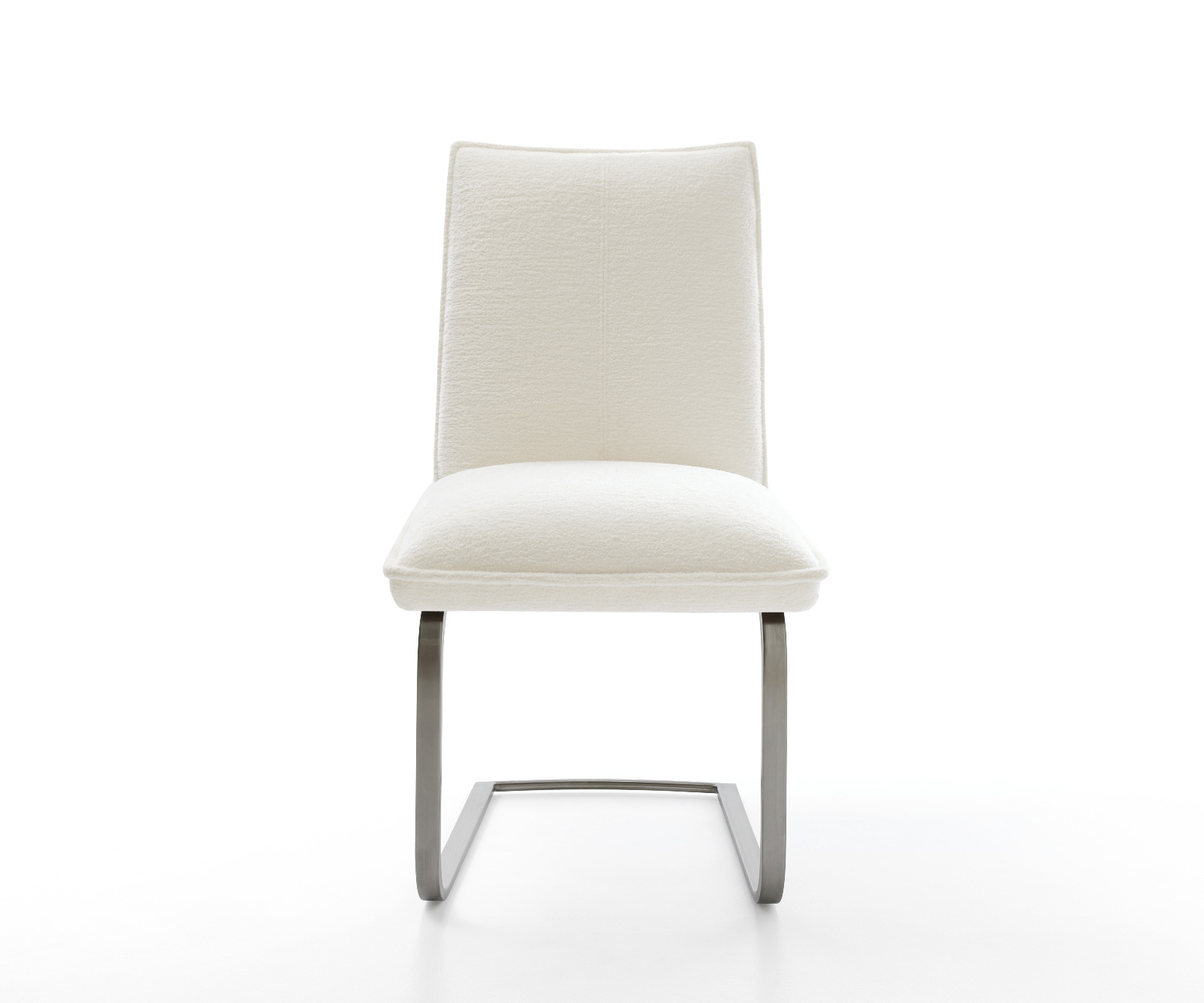 Konzolová jedálenská stolička Lelio-Flex bouclé mäkký béžová konzolová jedálenská stolička plochá grafitová vrecková pružina - Image 2