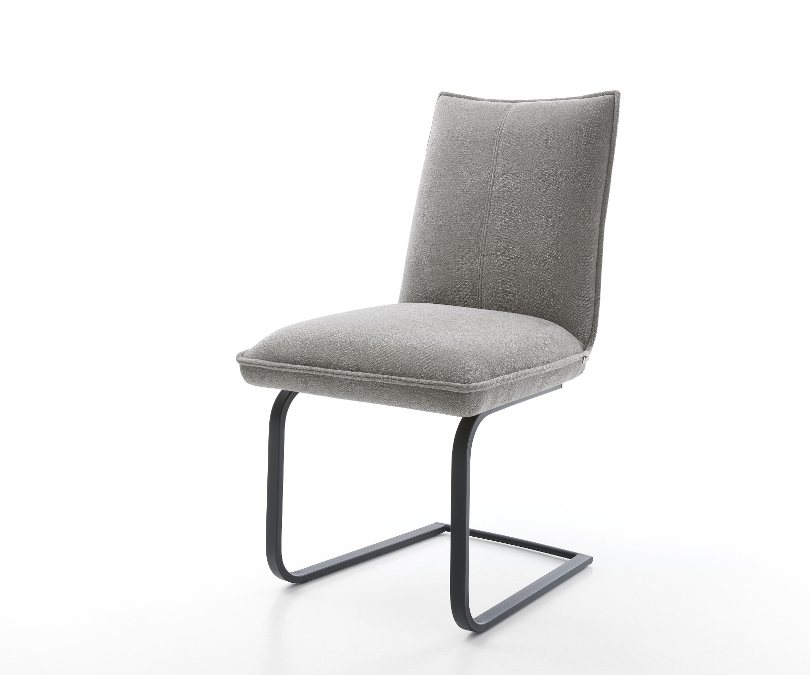 Konzolová jedálenská stolička Lelio-Flex štruktúrovaná látka mäkká sivá konzolová jedálenská stolička plochá čierna vrecková pružina