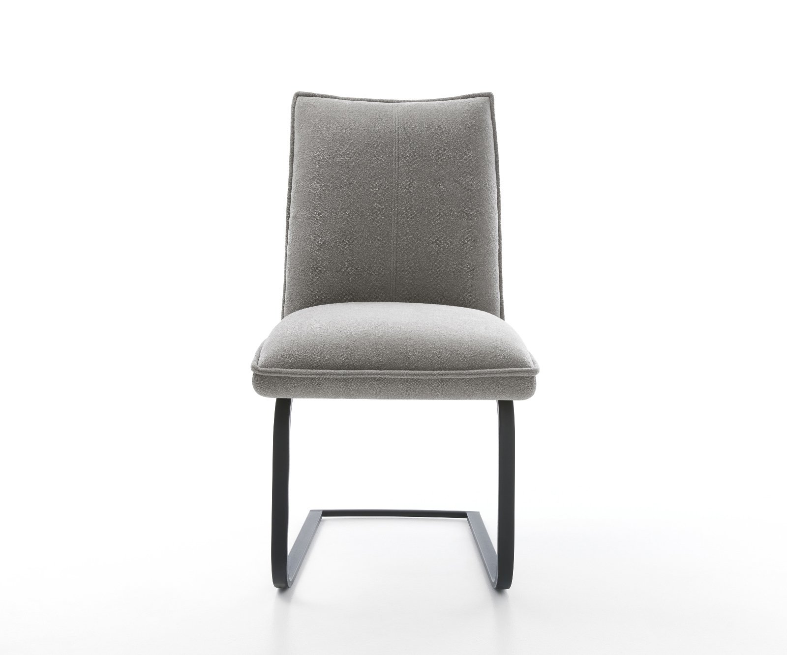 Konzolová jedálenská stolička Lelio-Flex štruktúrovaná látka mäkká sivá konzolová jedálenská stolička plochá čierna vrecková pružina - Image 2