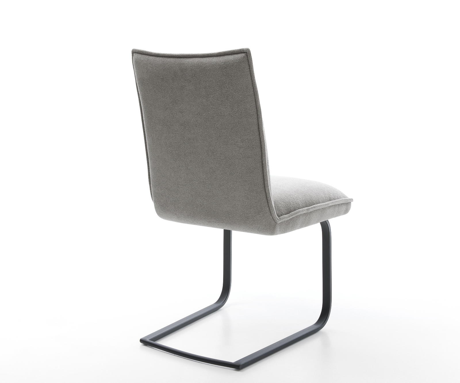 Konzolová jedálenská stolička Lelio-Flex štruktúrovaná látka mäkká sivá konzolová jedálenská stolička plochá čierna vrecková pružina - Image 5