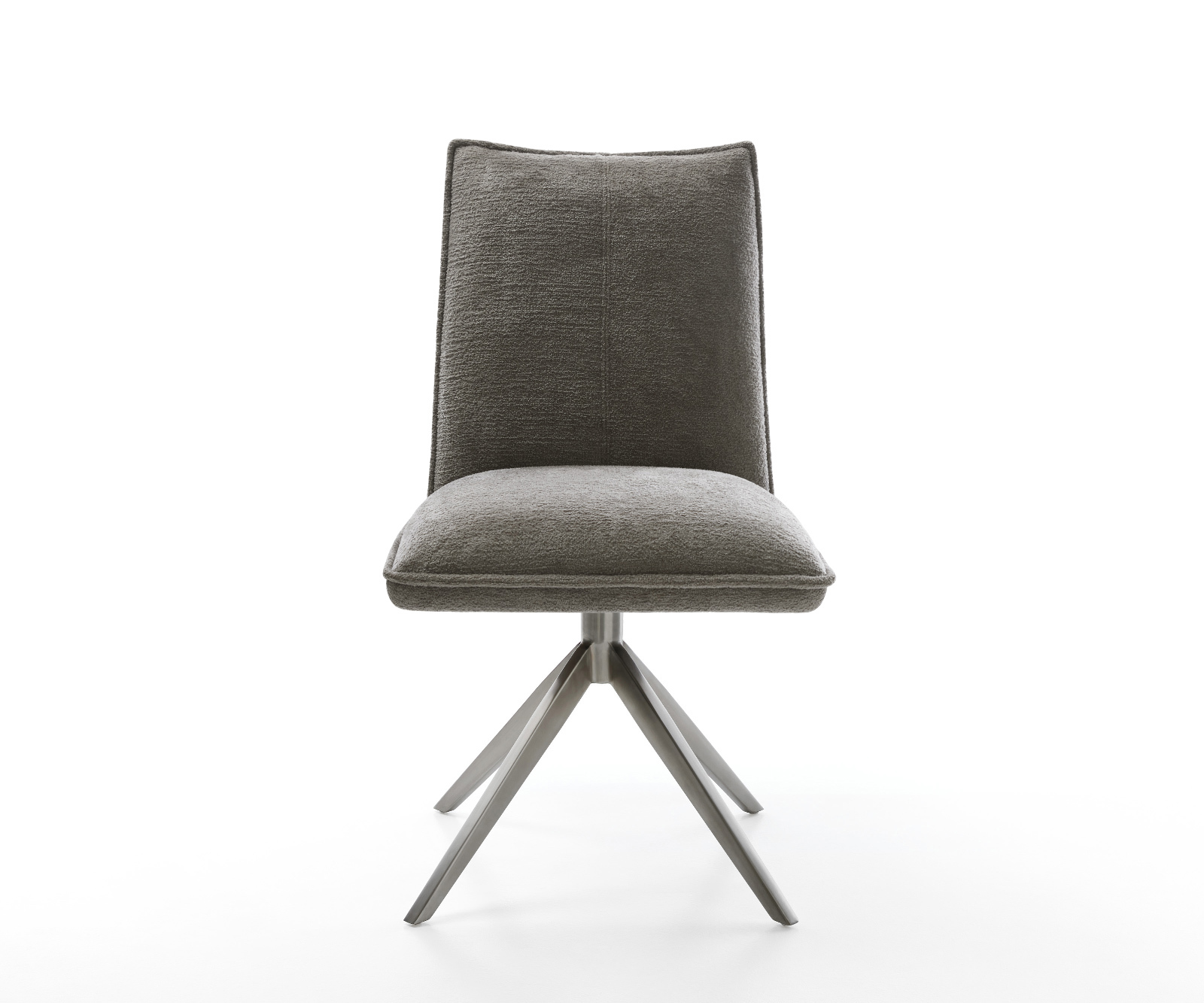 Jedálenská stolička Lelio-Flex bouclé mäkký tmavobéžová krížová podstava široká grafitová 360° otočná hojdacia funkcia vrecková pružina - Image 2