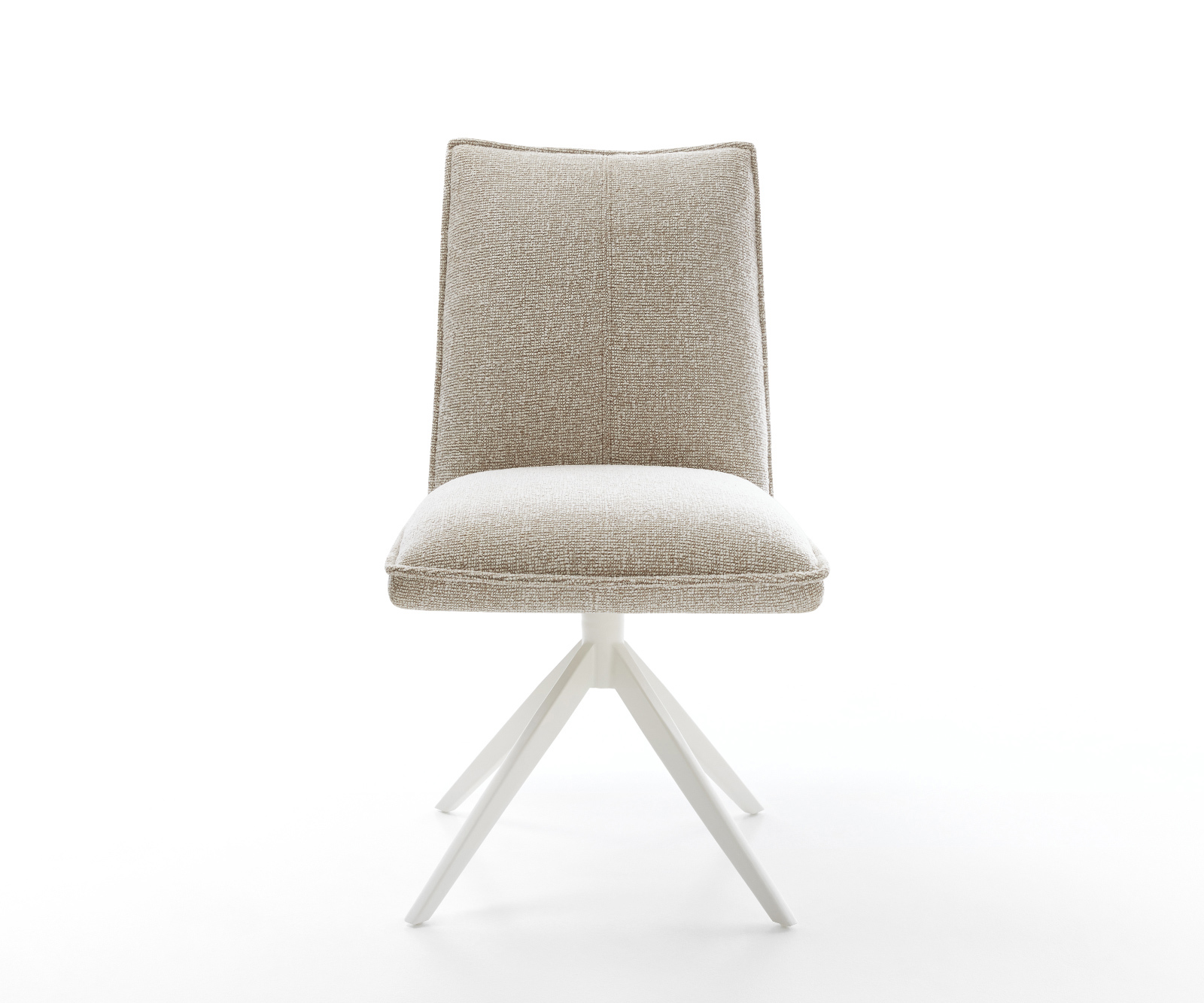 Jedálenská stolička Lelio-Flex tkanina mäkký béžová krížová podstava široká biela 360° otočný hojdacia funkcia vrecková pružina - Image 2