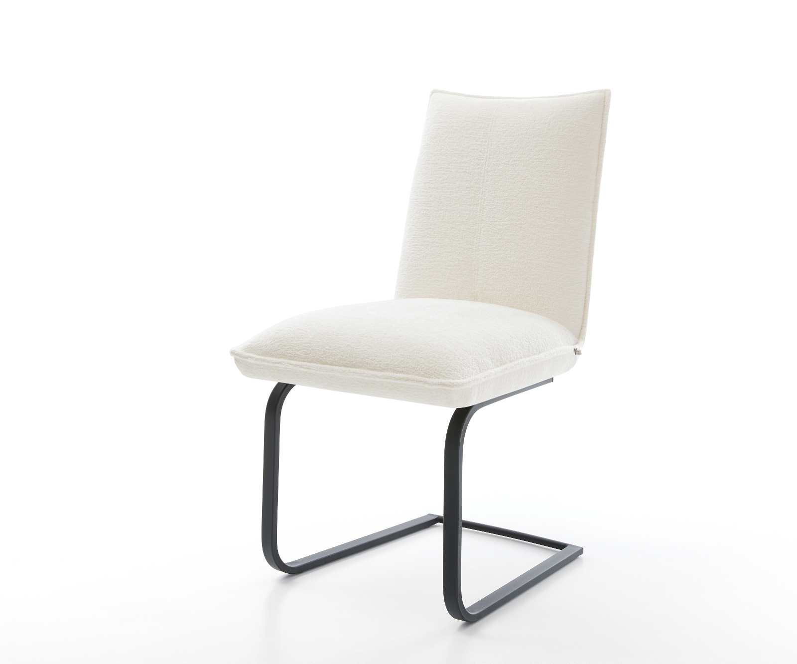 Konzolová jedálenská stolička Lelio-Flex bouclé mäkký béžová konzolová jedálenská stolička plochá čierna vrecková pružina