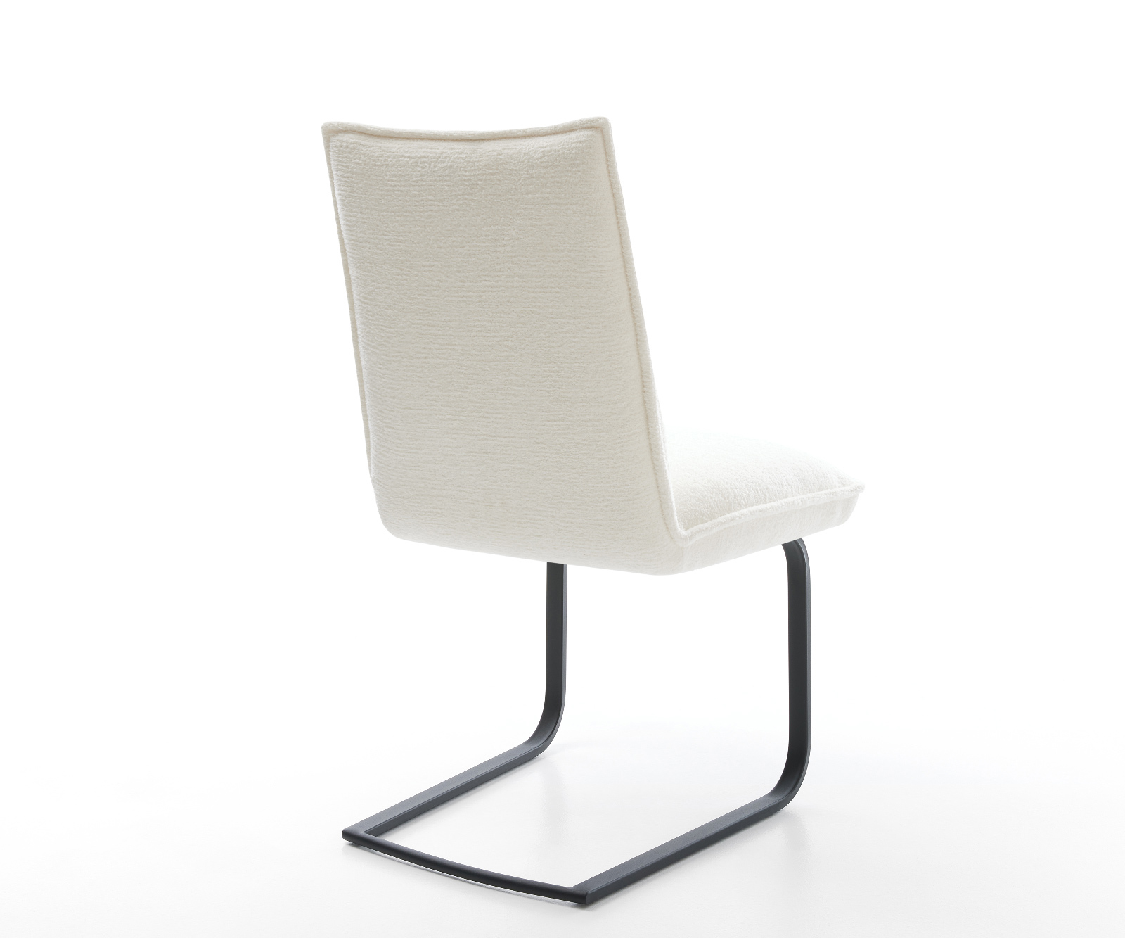 Konzolová jedálenská stolička Lelio-Flex bouclé mäkký béžová konzolová jedálenská stolička plochá čierna vrecková pružina - Image 5