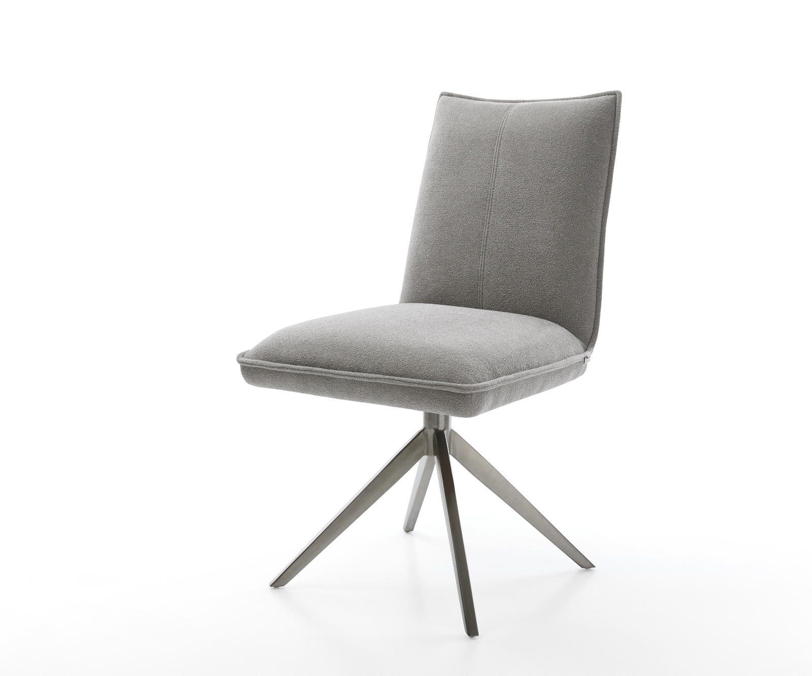 Jedálenská stolička Lelio-Flex štruktúrovaná látka mäkký sivá krížová podstava široká grafitová 360° otočná hojdacia funkcia vrecková pružina