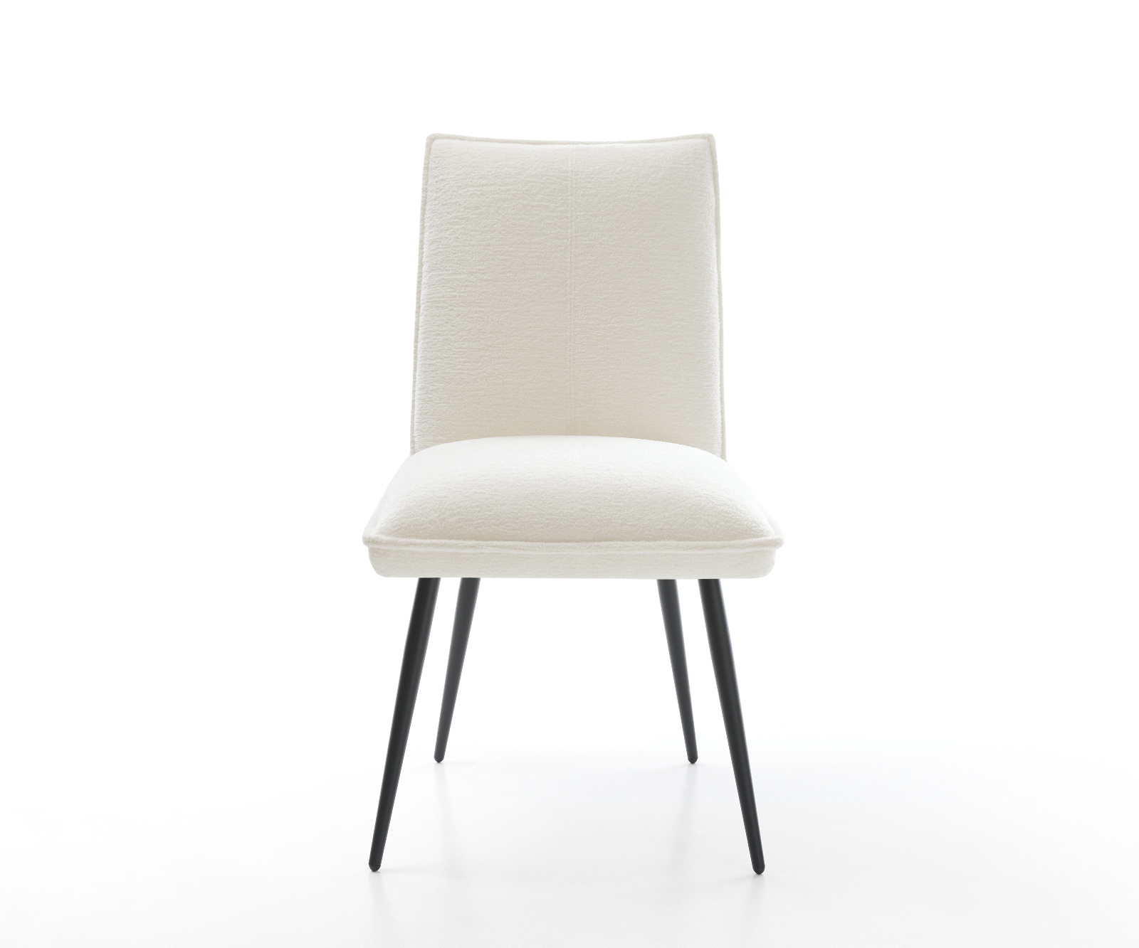 Jedálenská stolička Lelio-Flex bouclé mäkký béžová 4-nohá zúžená čierna vrecková pružina - Image 2
