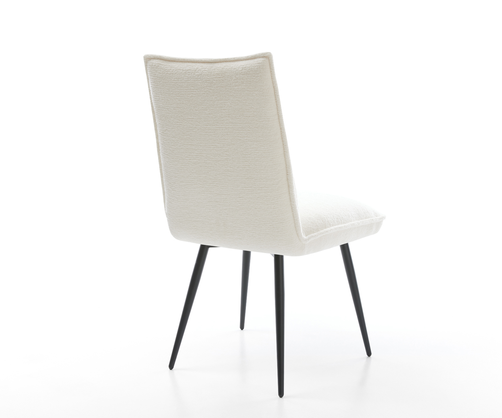 Jedálenská stolička Lelio-Flex bouclé mäkký béžová 4-nohá zúžená čierna vrecková pružina - Image 5