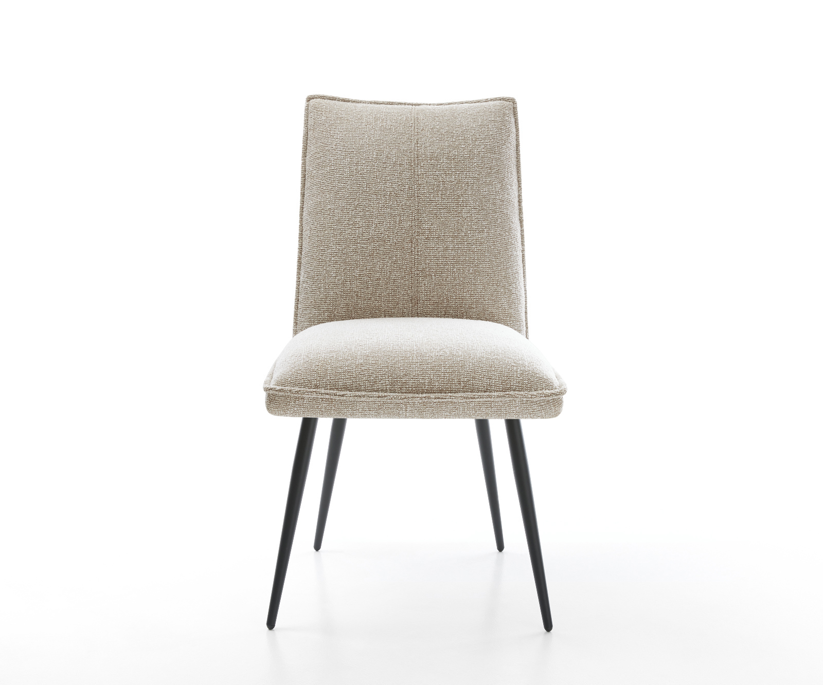 Jedálenská stolička Lelio-Flex tkanina mäkký béžová 4-nohá zúžená čierna vrecková pružina - Image 2