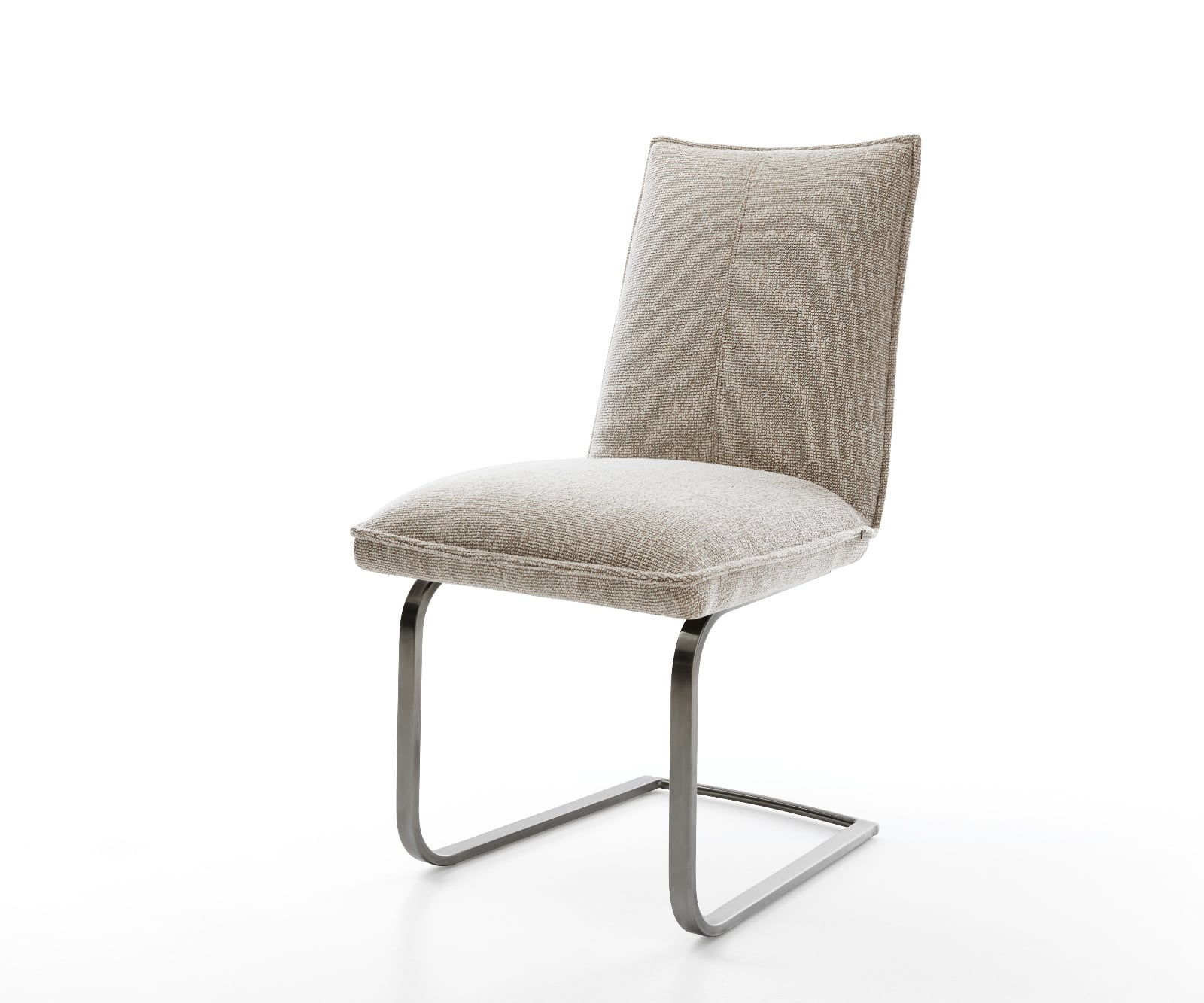 Konzolová jedálenská stolička Lelio-Flex tkanina mäkká béžová konzolová jedálenská stolička plochá grafitová vrecková pružina