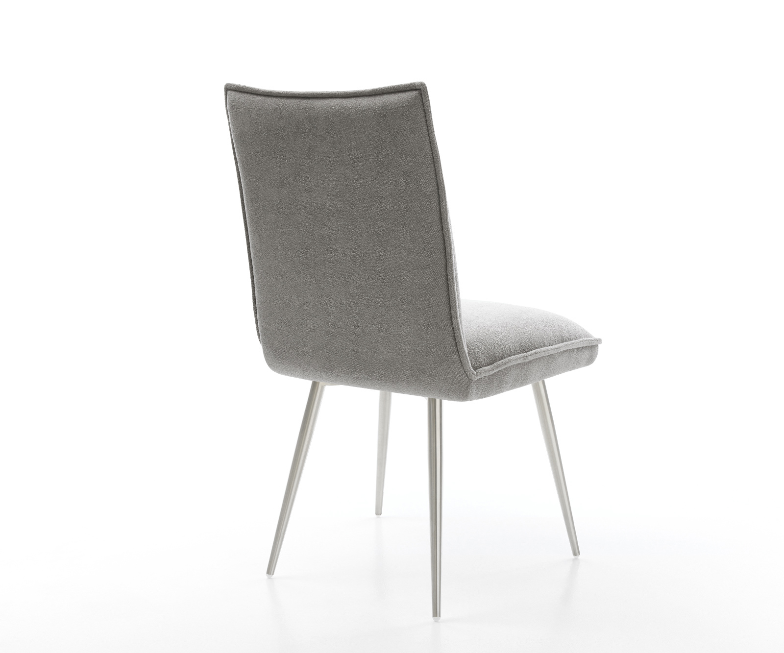 Jedálenská stolička Lelio-Flex štruktúrovaná látka mäkký sivá 4-nohá zúžená nerezová oceľ vrecková pružina - Image 5