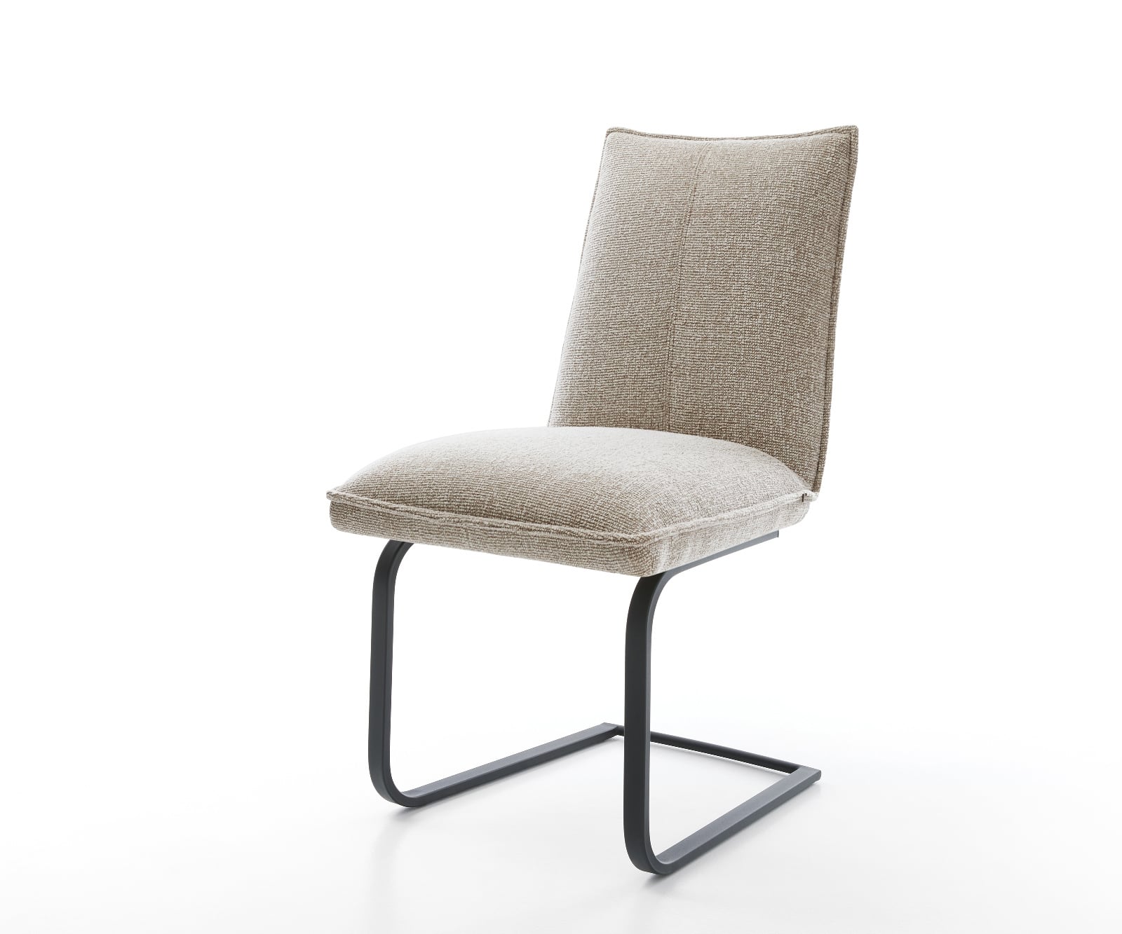 Konzolová jedálenská stolička Lelio-Flex tkanina mäkká béžová konzolová jedálenská stolička plochá čierna vrecková pružina