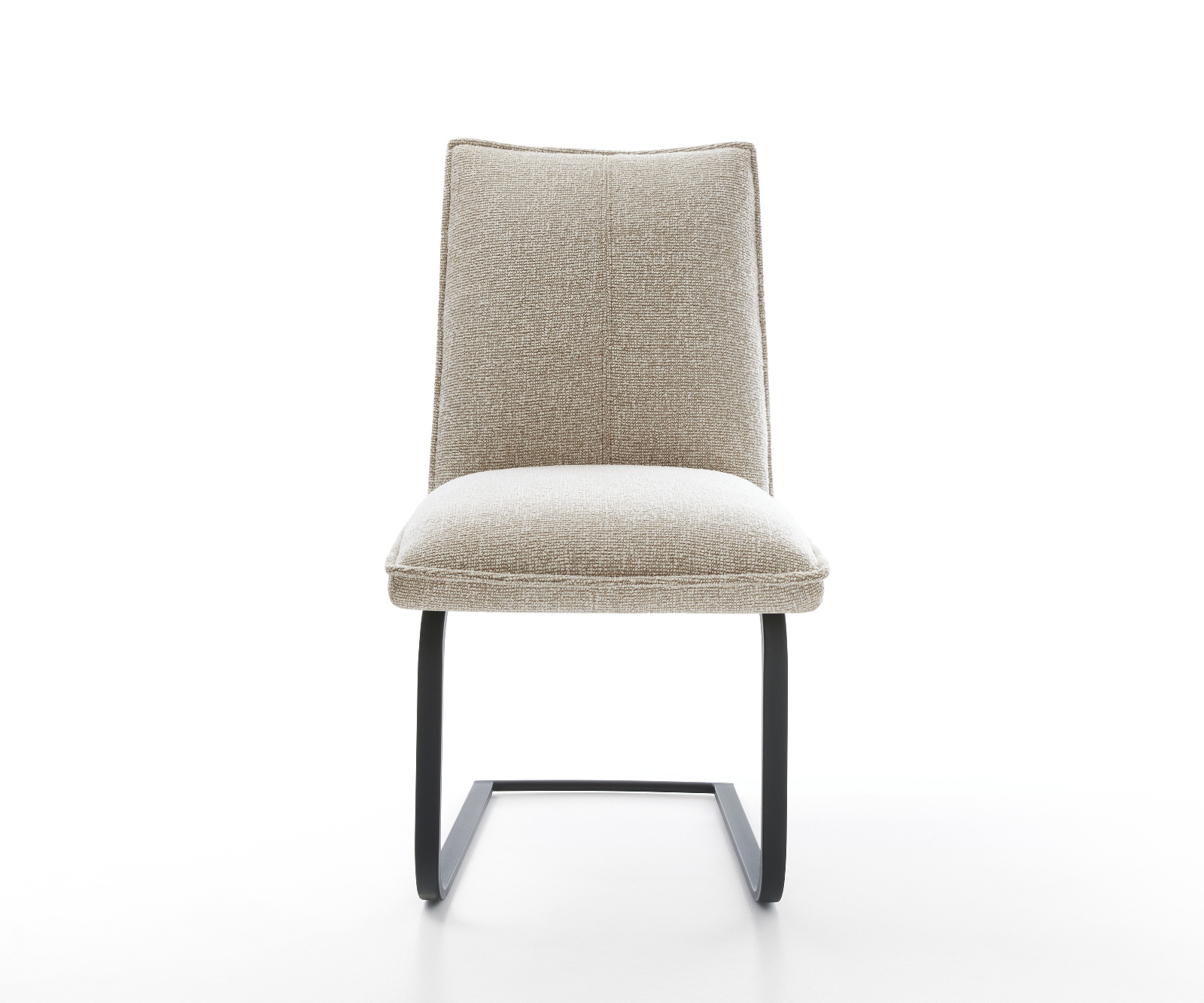 Konzolová jedálenská stolička Lelio-Flex tkanina mäkká béžová konzolová jedálenská stolička plochá čierna vrecková pružina - Image 2