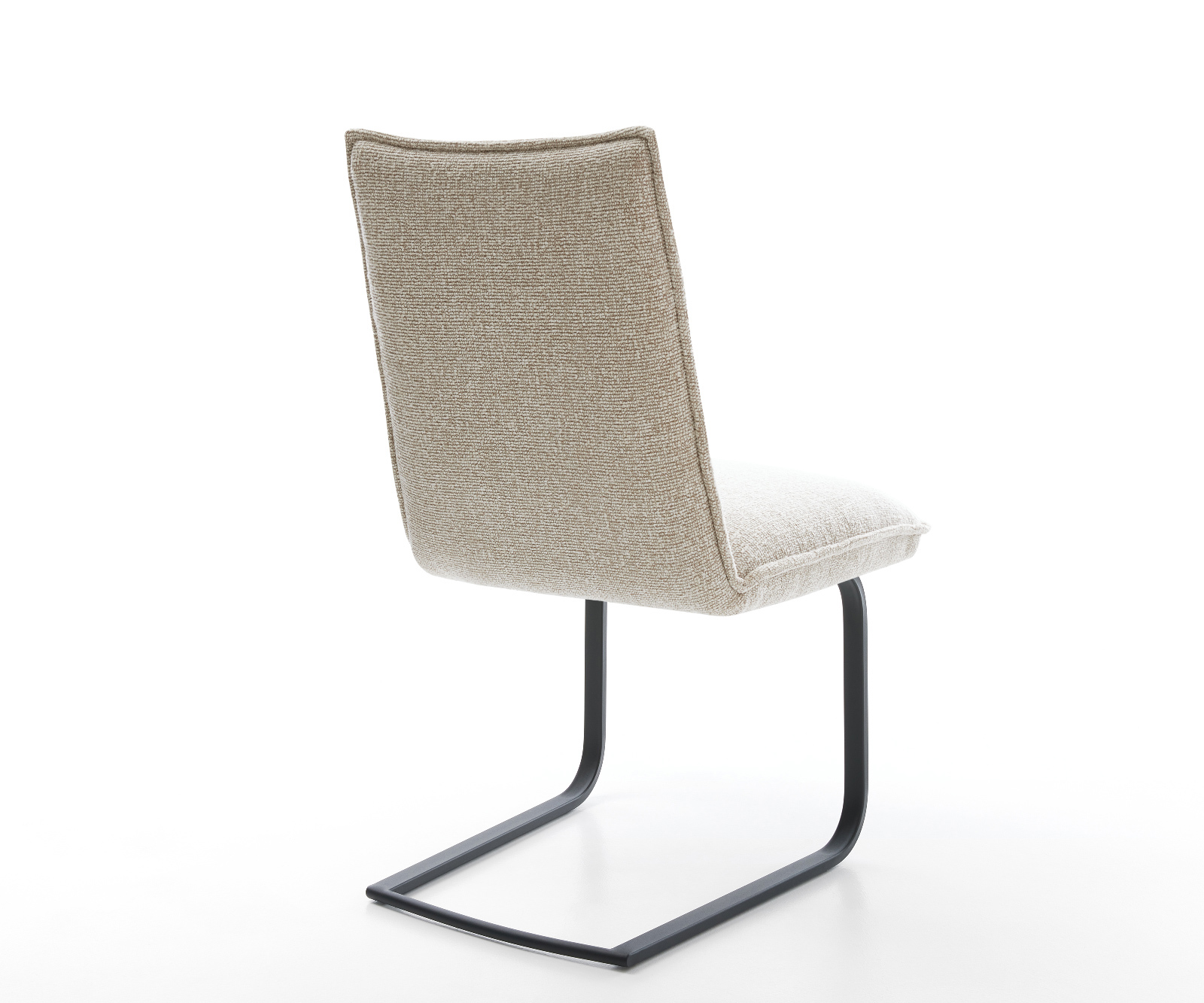 Konzolová jedálenská stolička Lelio-Flex tkanina mäkká béžová konzolová jedálenská stolička plochá čierna vrecková pružina - Image 5