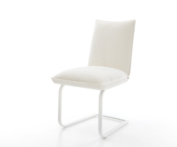 Konzolová jedálenská stolička Lelio-Flex bouclé mäkký béžová konzolová jedálenská stolička plochá biela vrecková pružina