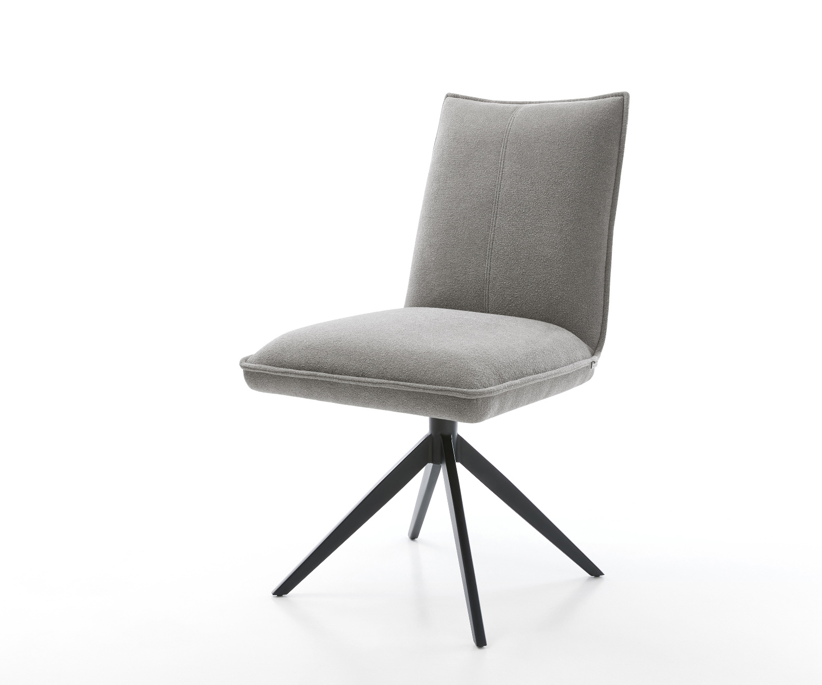 Jedálenská stolička Lelio-Flex štruktúrovaná látka mäkký sivá krížová podstava široká čierna 360° otočný hojdacia funkcia vrecková pružina