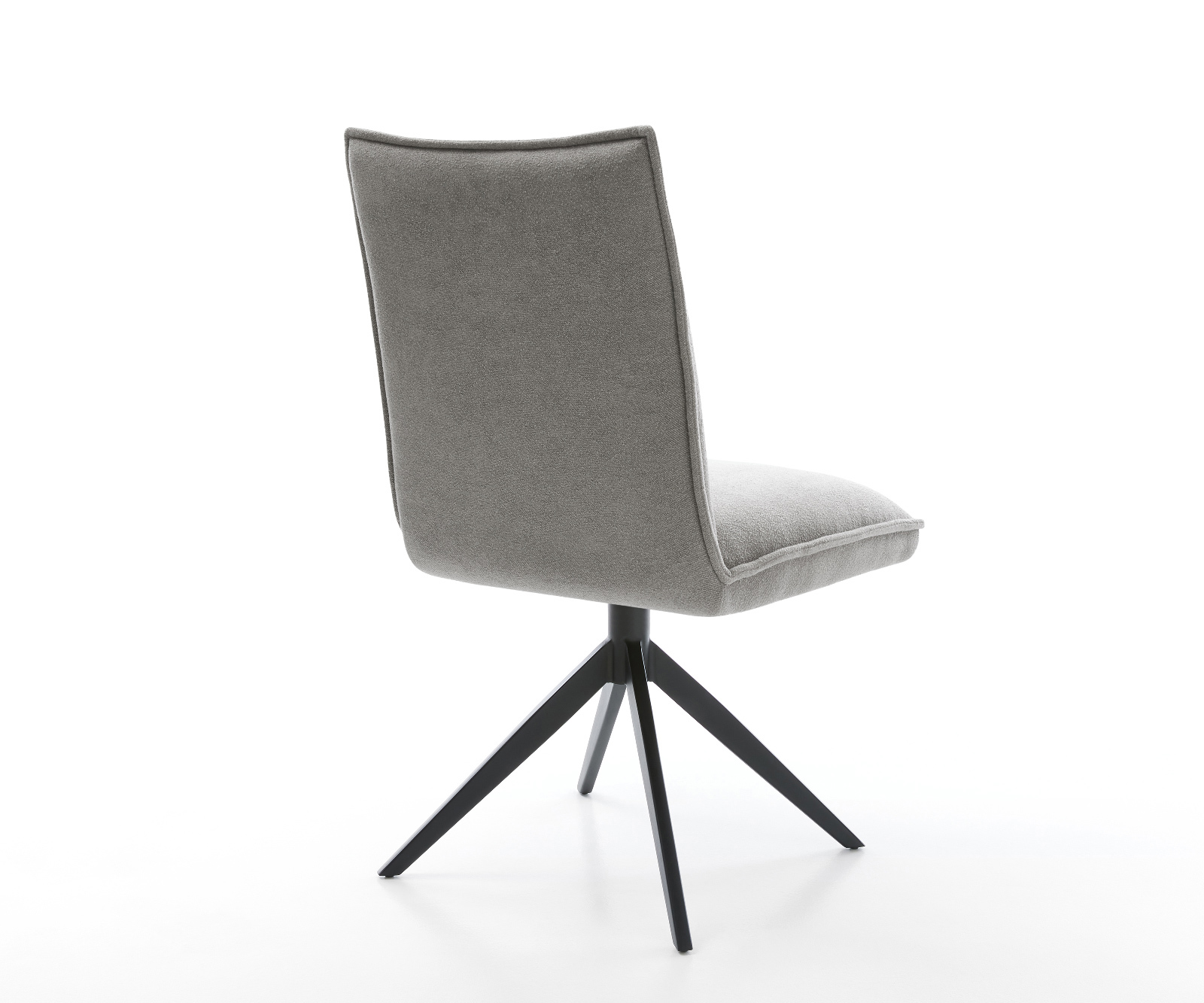 Jedálenská stolička Lelio-Flex štruktúrovaná látka mäkký sivá krížová podstava široká čierna 360° otočný hojdacia funkcia vrecková pružina - Image 5