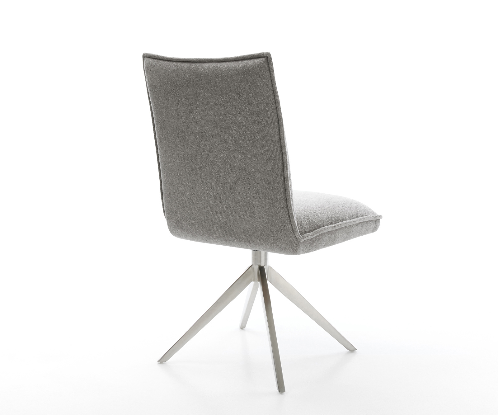 Jedálenská stolička Lelio-Flex texturovaná látka mäkký sivá krížová podstava široká nerezová oceľ 360° otočný hojdacia funkcia vrecková pružina - Image 5