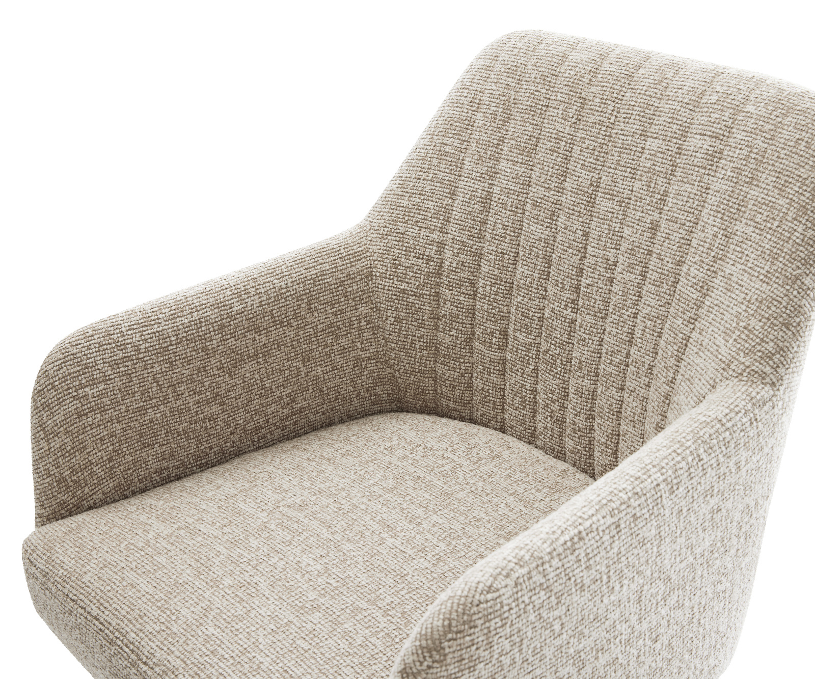 Jedálenská stolička Greg-Flex tkanina mäkký béžová krížová podstava široká čierna 360° otočný hojdacia funkcia vrecková pružina - Image 4