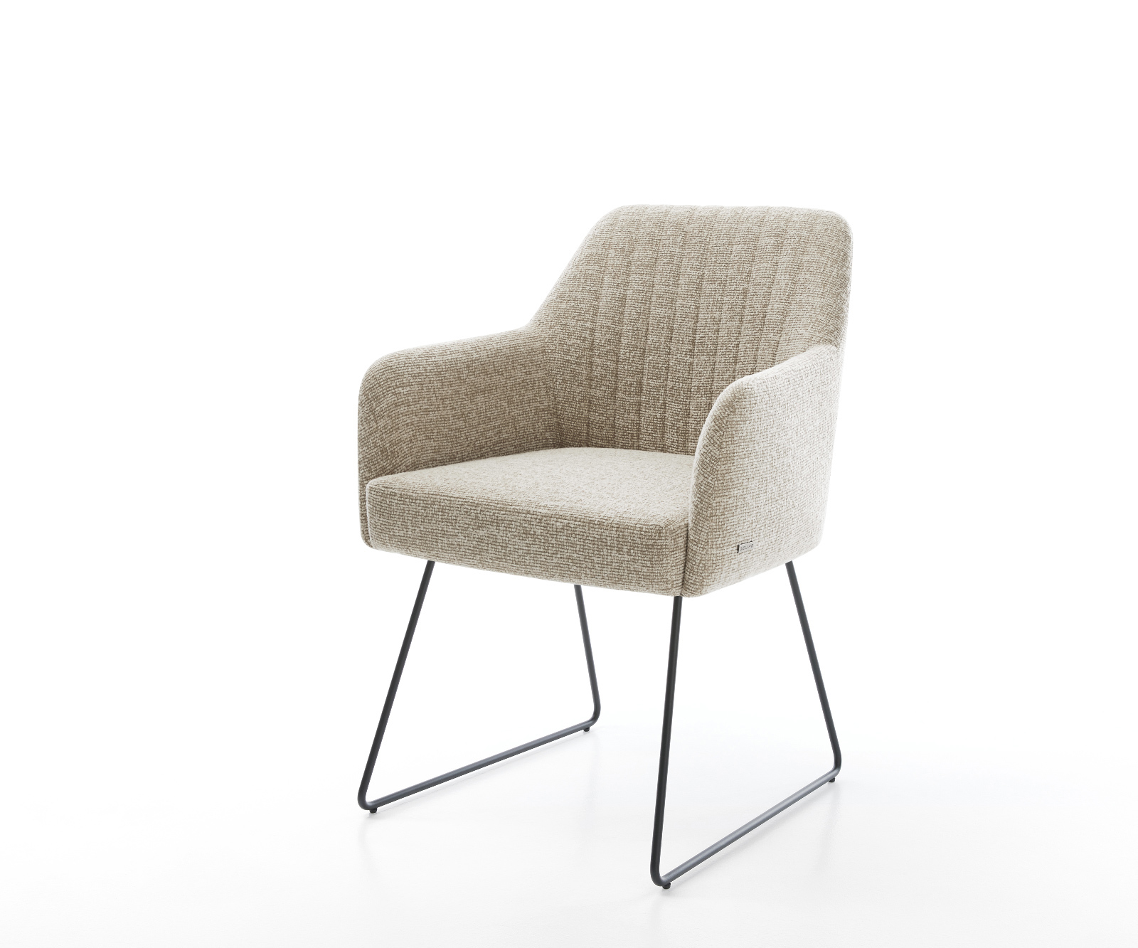 Jedálenská stolička Greg-Flex tkanina mäkký béžová tenká podstava čierna vrecková pružina