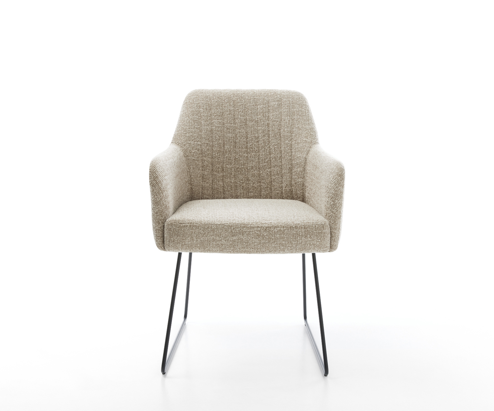 Jedálenská stolička Greg-Flex tkanina mäkký béžová tenká podstava čierna vrecková pružina - Image 2