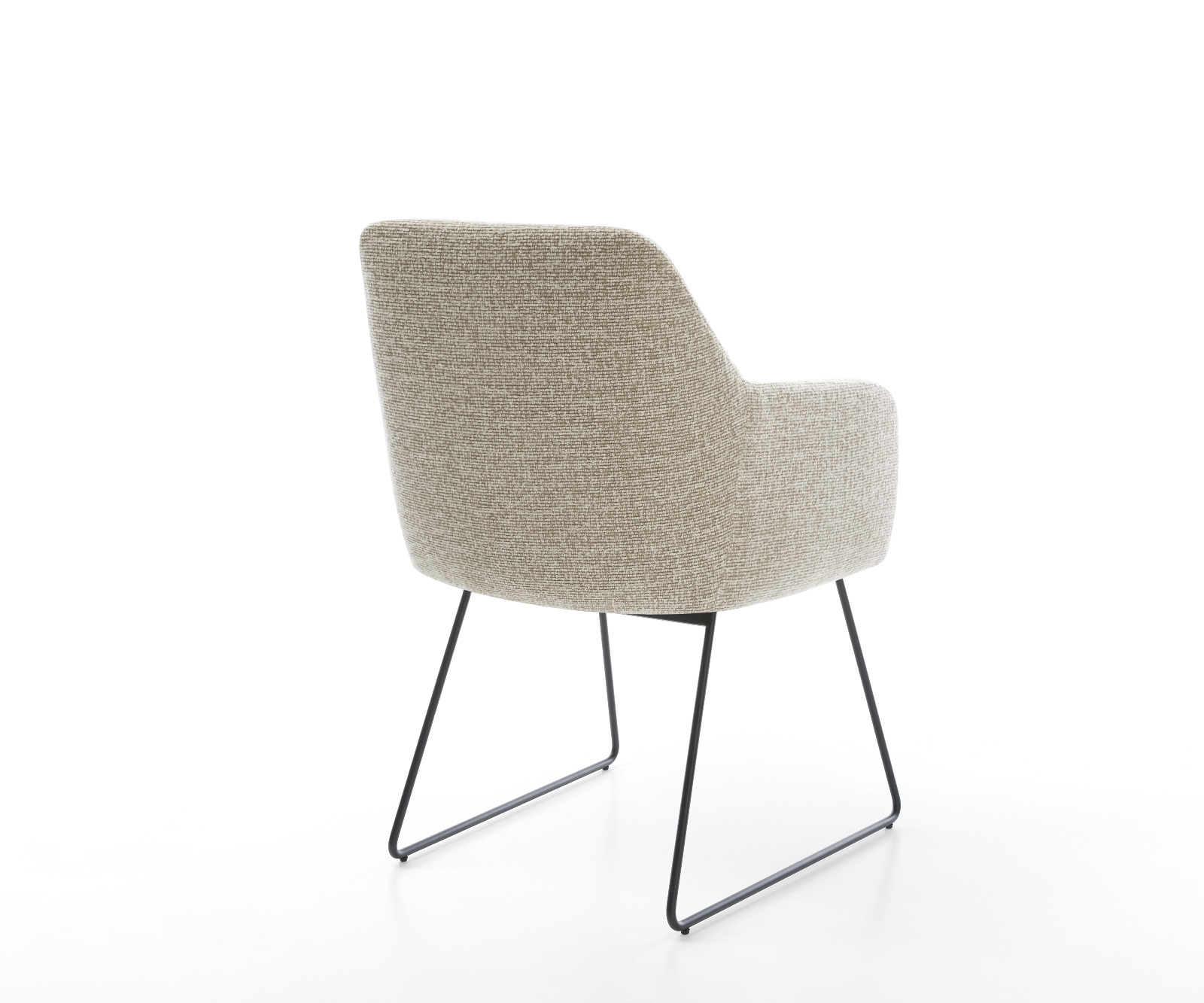 Jedálenská stolička Greg-Flex tkanina mäkký béžová tenká podstava čierna vrecková pružina - Image 5