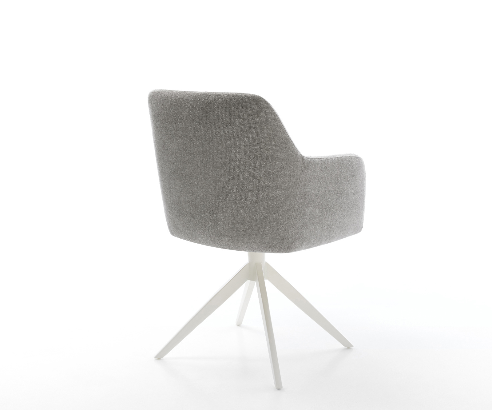 Jedálenská stolička Greg-Flex štruktúrovaná látka mäkký sivá krížová podstava široká biela otočný o 360° hojdacia funkcia vrecková pružina - Image 5