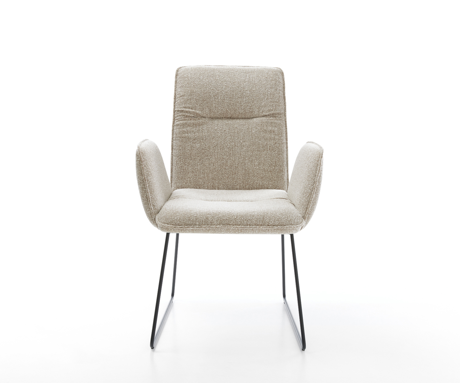 Jedálenská stolička Vinja-Flex tkanina mäkký béžová tenká podstava čierna - Image 2