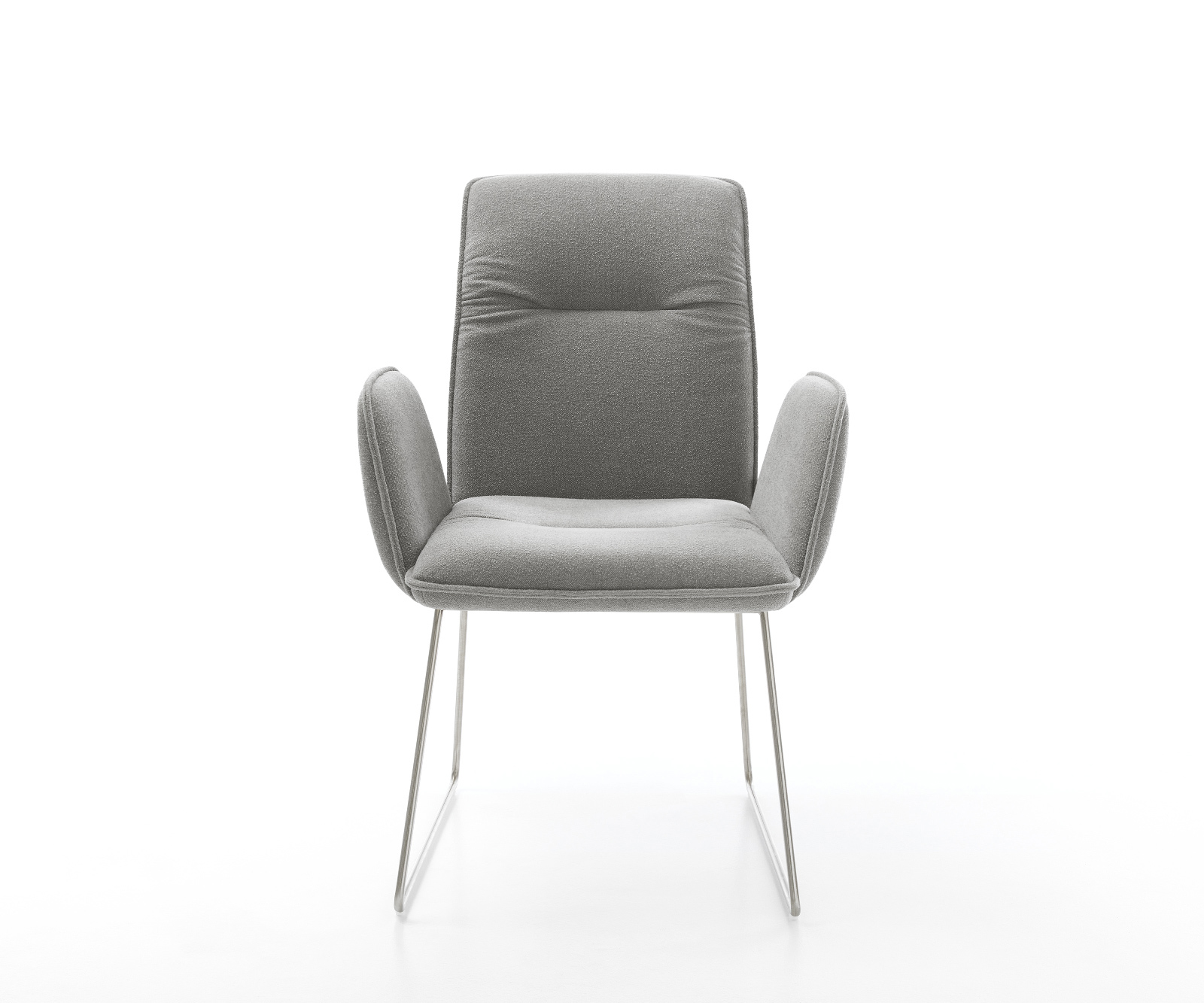 Jedálenská stolička Vinja-Flex štruktúrovaná látka mäkký sivá tenká podstava nerezová oceľ - Image 2