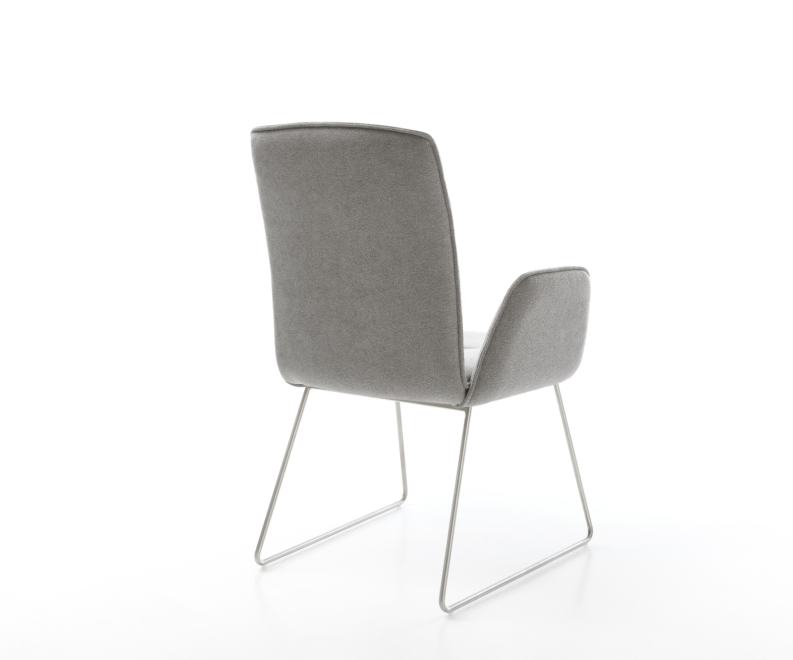 Jedálenská stolička Vinja-Flex štruktúrovaná látka mäkký sivá tenká podstava nerezová oceľ - Image 5