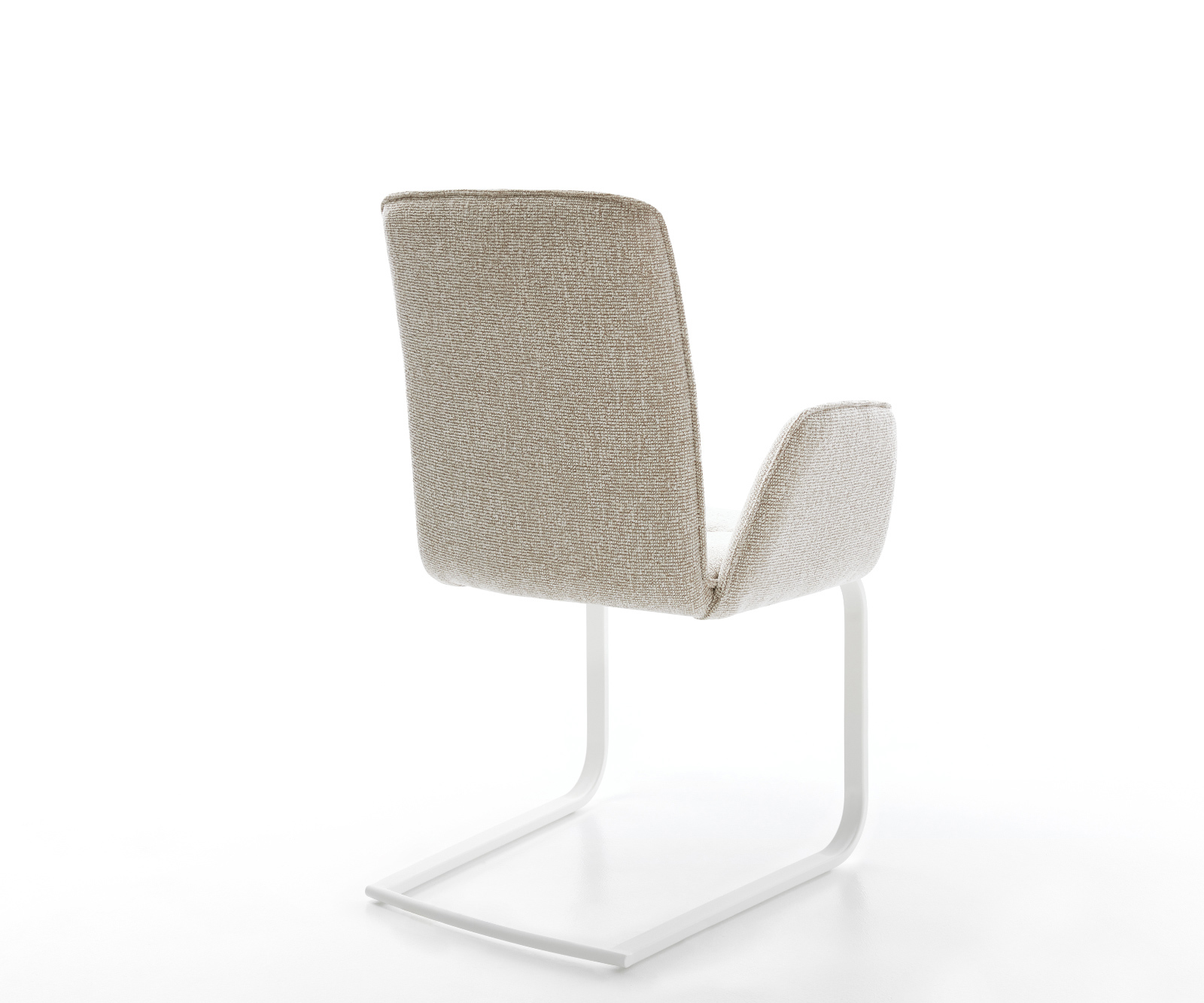 Konzolová jedálenská stolička Vinja-Flex tkanina mäkká béžová konzolová jedálenská stolička plochá biela - Image 5