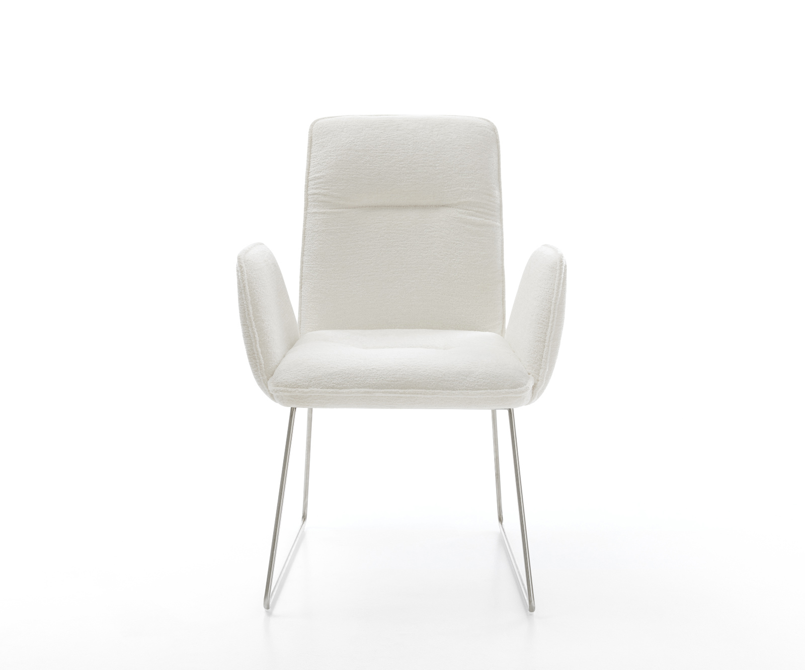 Jedálenská stolička Vinja-Flex bouclé mäkký béžová tenká podstava nerezová oceľ - Image 2