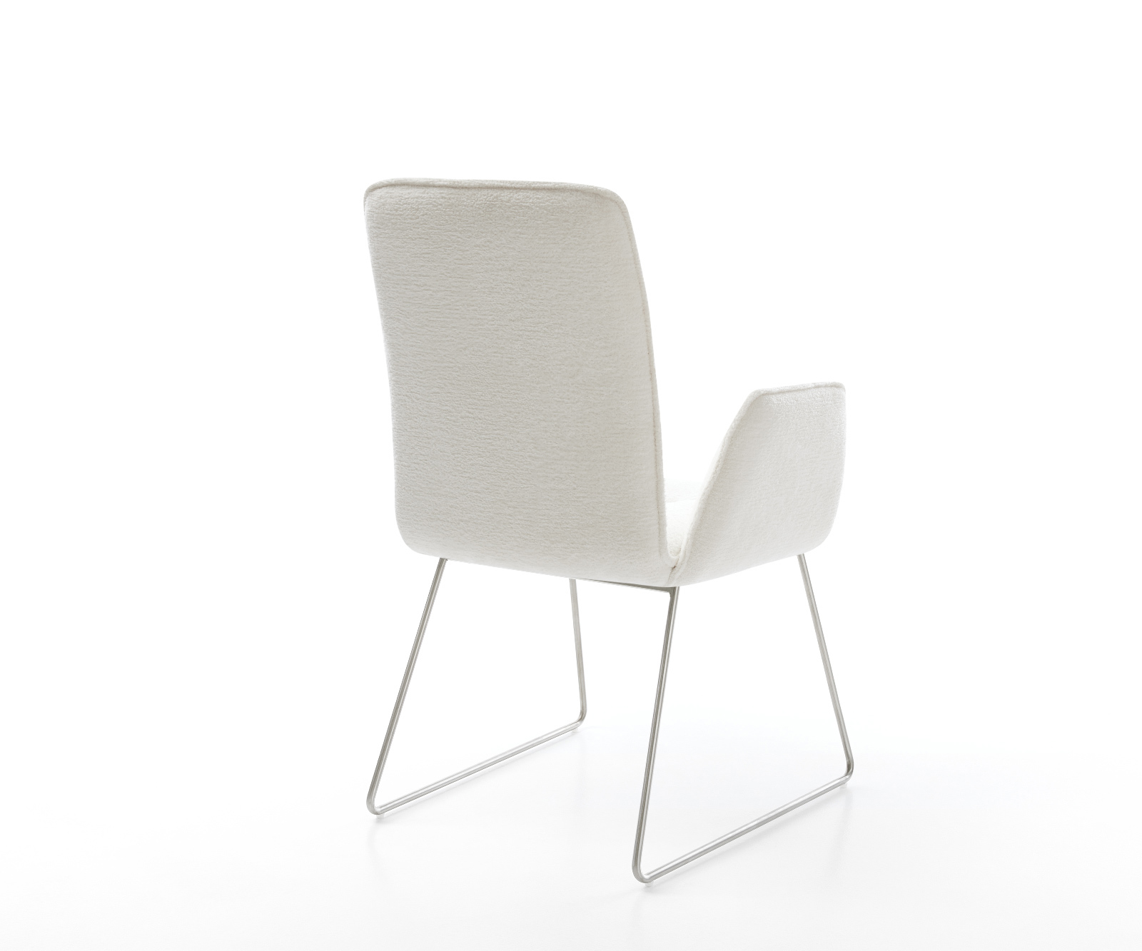 Jedálenská stolička Vinja-Flex bouclé mäkký béžová tenká podstava nerezová oceľ - Image 5