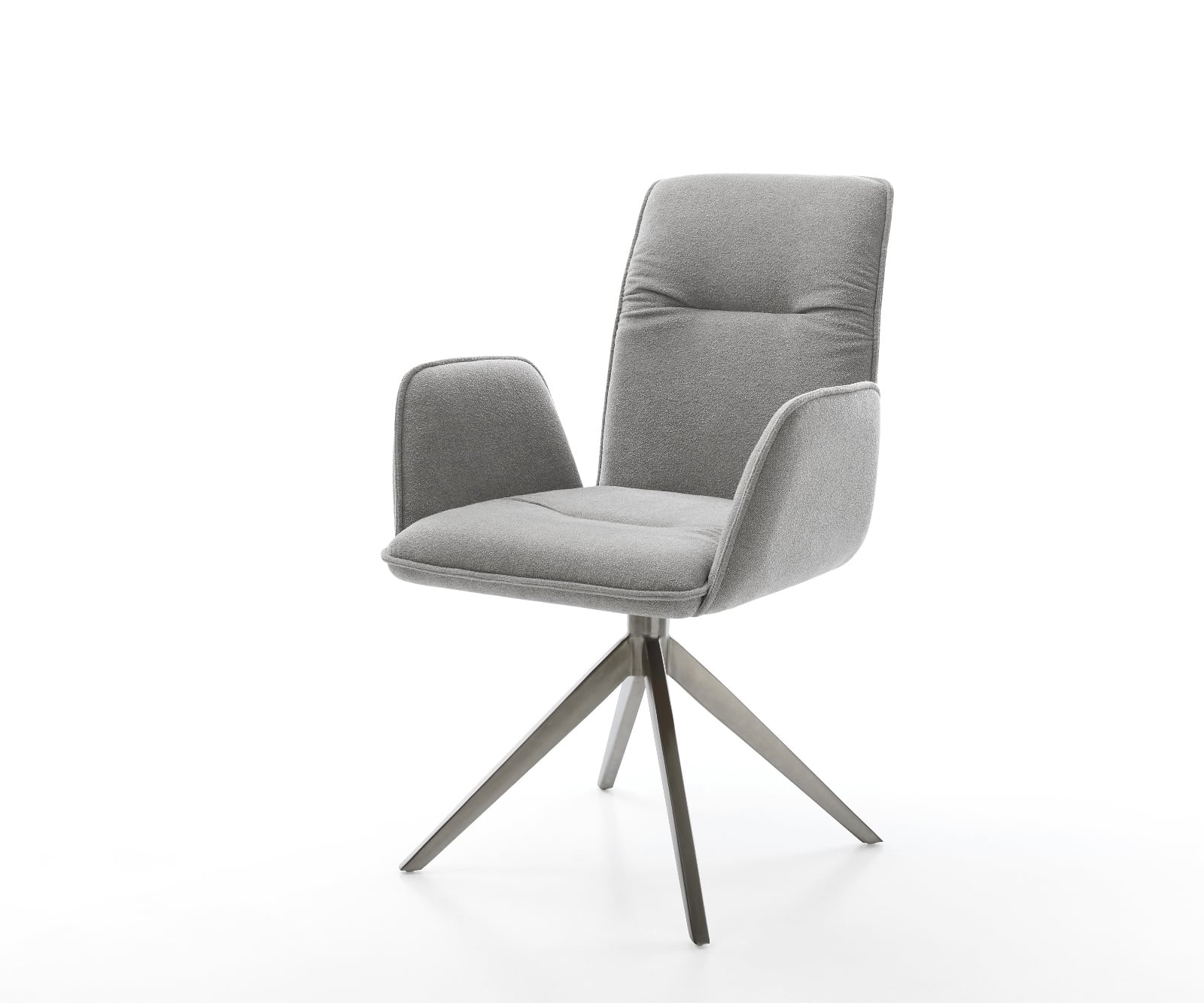 Jedálenská stolička Vinja-Flex texturovaná látka mäkký sivá krížová podstava široká grafitová 360° otočná hojdacia funkcia