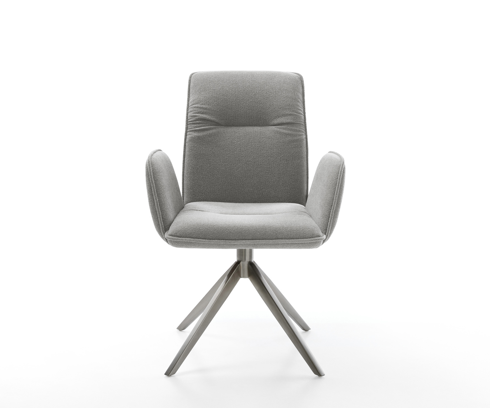 Jedálenská stolička Vinja-Flex texturovaná látka mäkký sivá krížová podstava široká grafitová 360° otočná hojdacia funkcia - Image 2