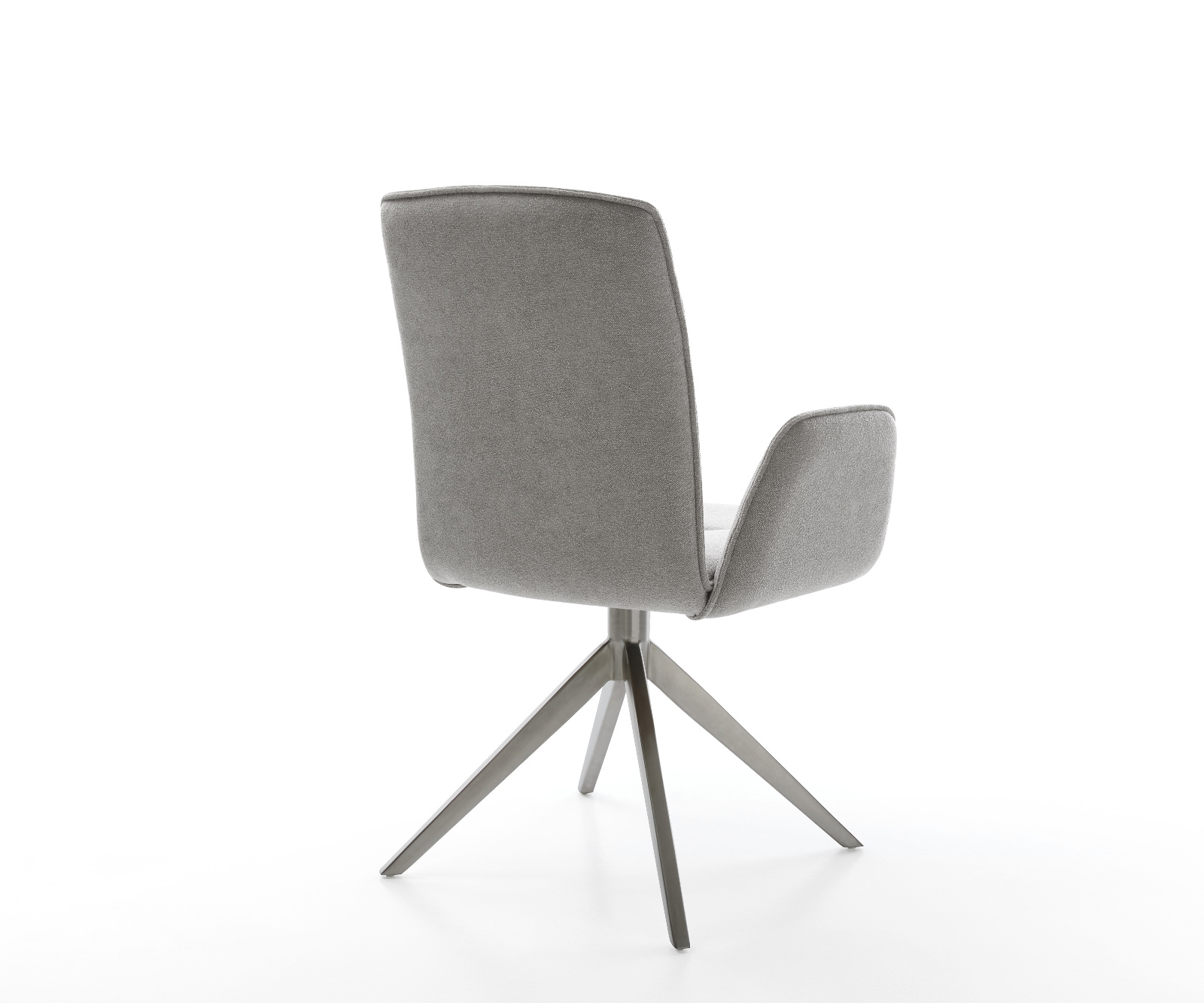 Jedálenská stolička Vinja-Flex texturovaná látka mäkký sivá krížová podstava široká grafitová 360° otočná hojdacia funkcia - Image 5