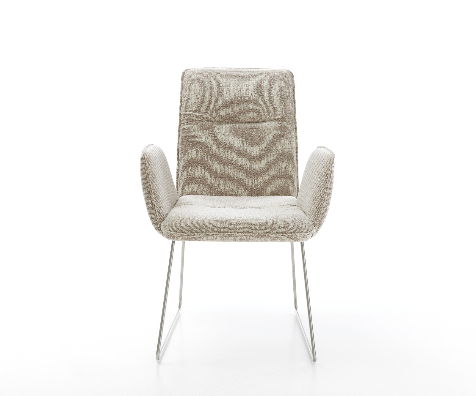 Jedálenská stolička Vinja-Flex tkanina mäkký béžová tenká podstava nerezová oceľ - Image 2