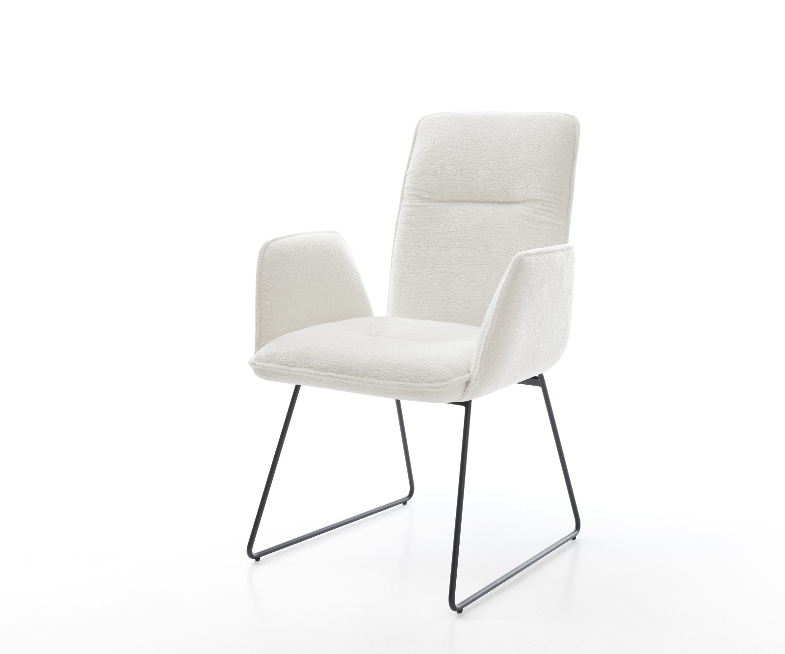 Jedálenská stolička Vinja-Flex bouclé mäkký béžová tenká podstava čierna