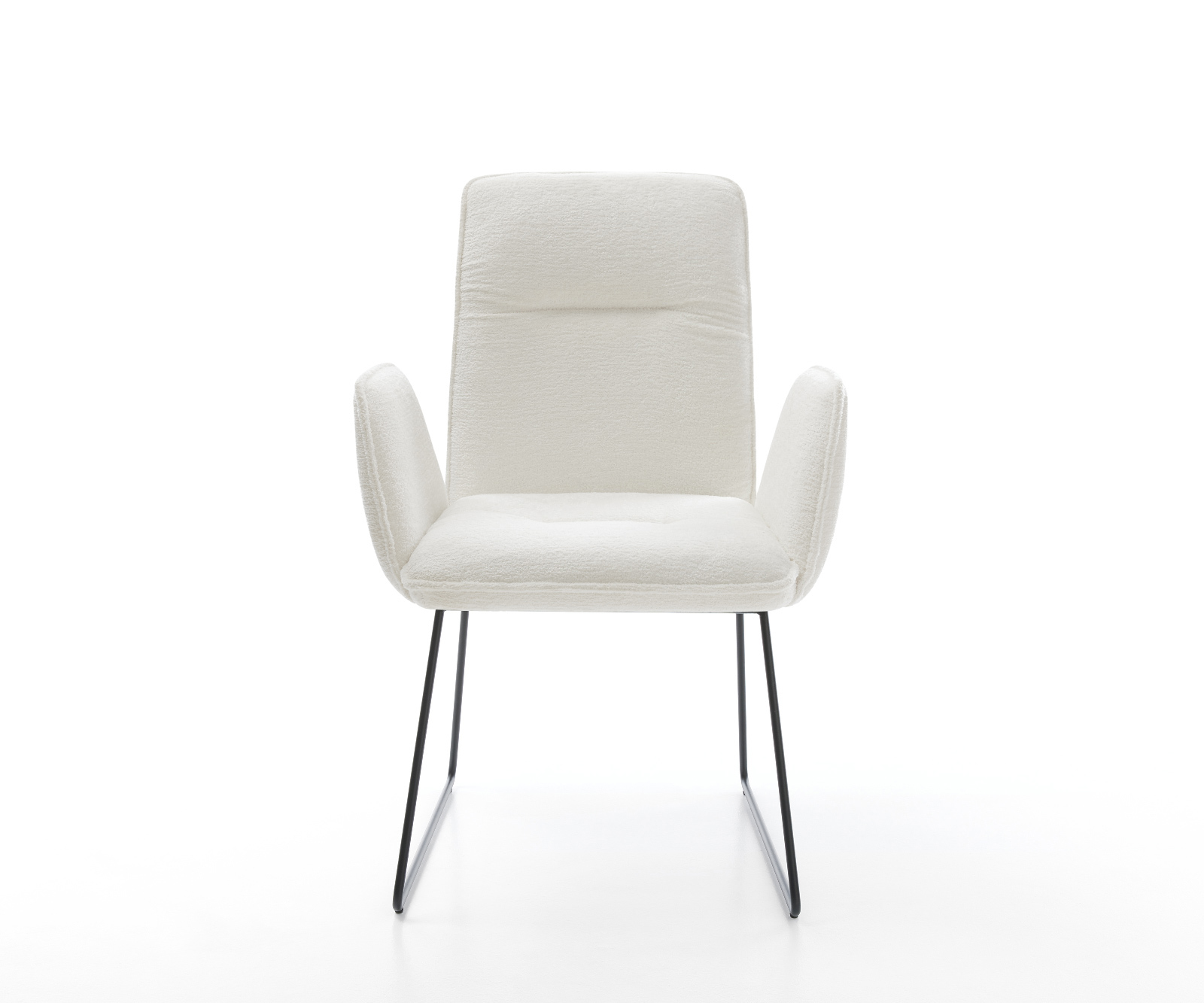 Jedálenská stolička Vinja-Flex bouclé mäkký béžová tenká podstava čierna - Image 2