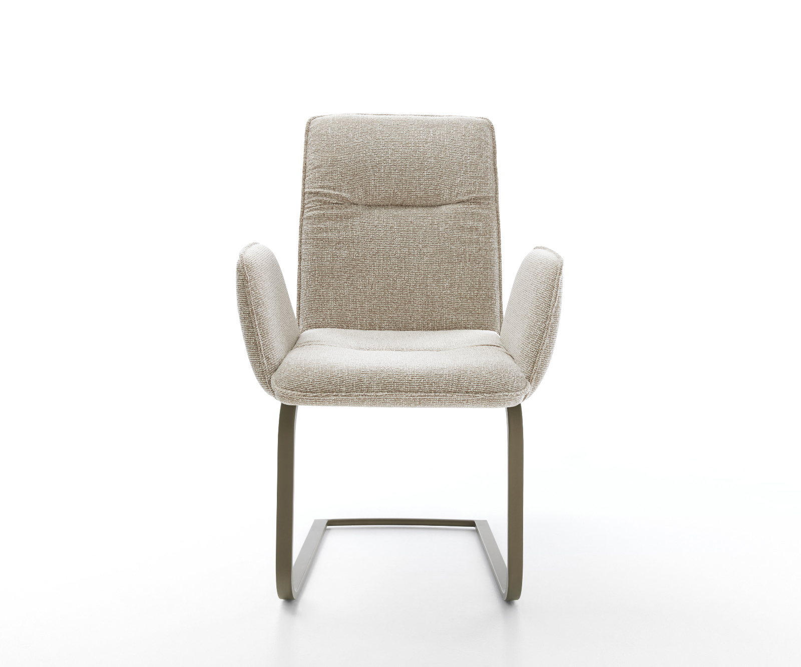 Konzolová jedálenská stolička Vinja-Flex tkanina mäkká béžová konzolová stolička plochá titánová farba - Image 2