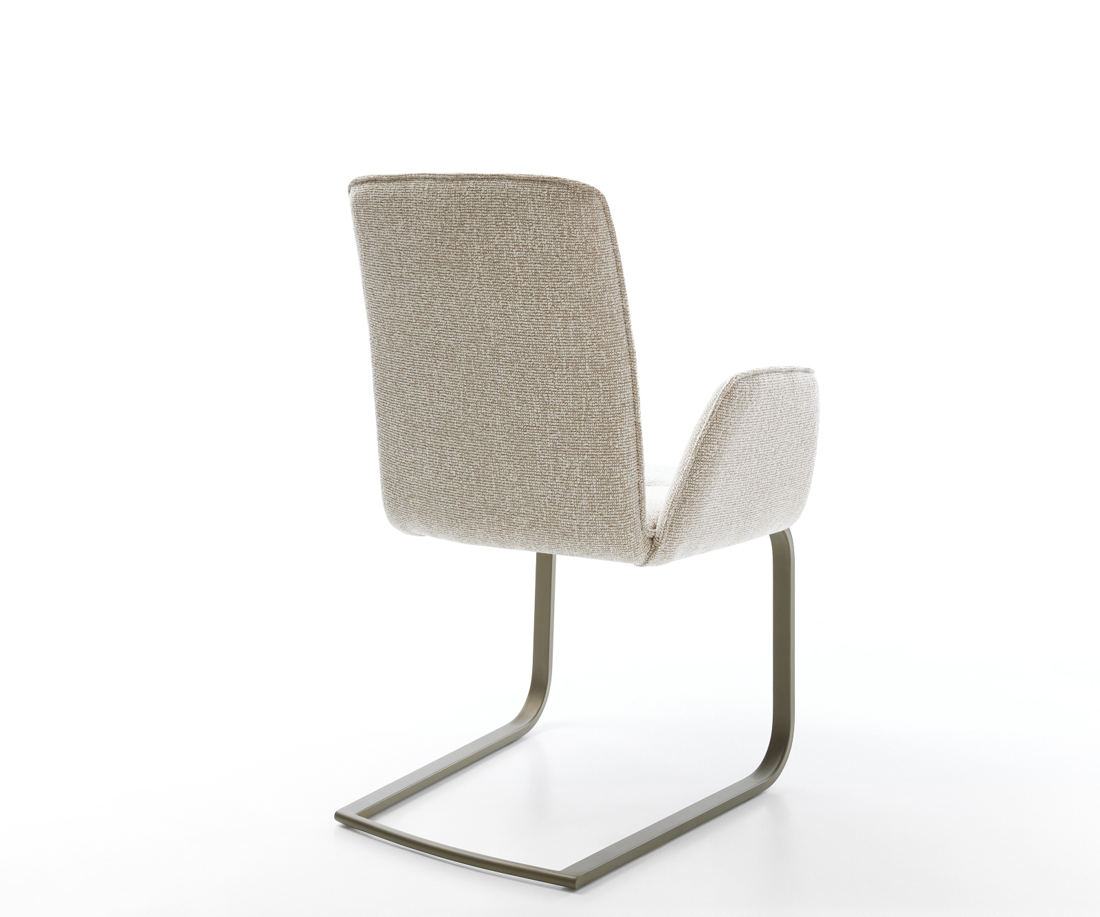 Konzolová jedálenská stolička Vinja-Flex tkanina mäkká béžová konzolová stolička plochá titánová farba - Image 5