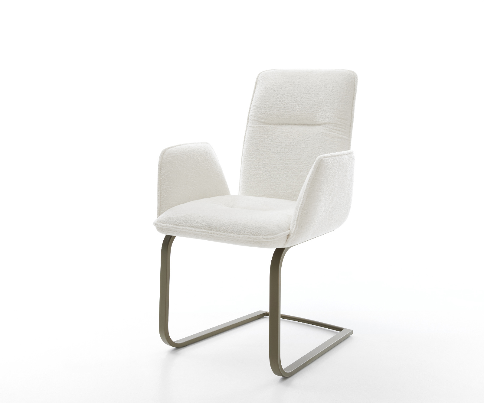 Konzolová jedálenská stolička Vinja-Flex bouclé mäkký béžová konzolová jedálenská stolička plochý titánová farba