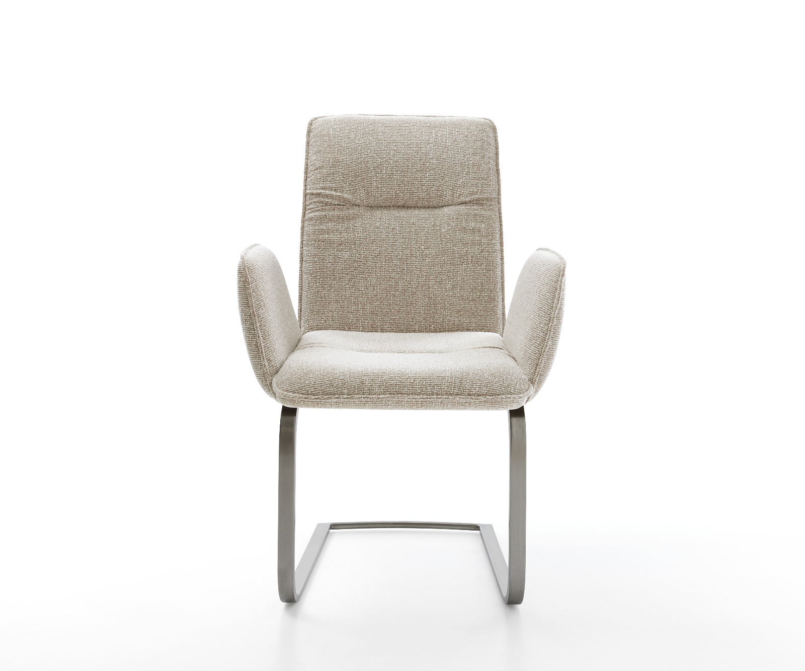 Konzolová jedálenská stolička Vinja-Flex tkanina mäkká béžová konzolová jedálenská stolička plochá grafitová - Image 2