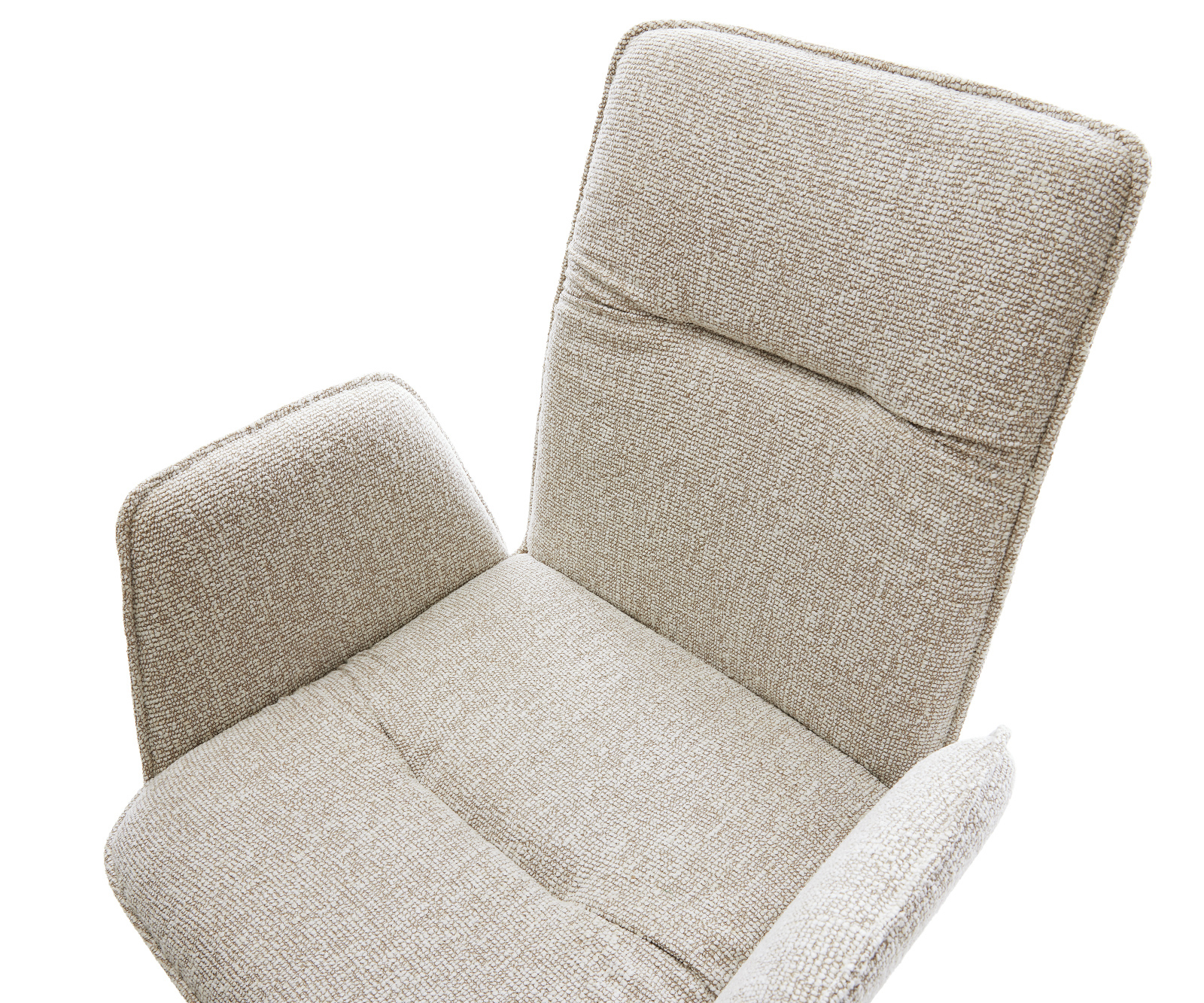 Konzolová jedálenská stolička Vinja-Flex tkanina mäkká béžová konzolová jedálenská stolička plochá grafitová - Image 4