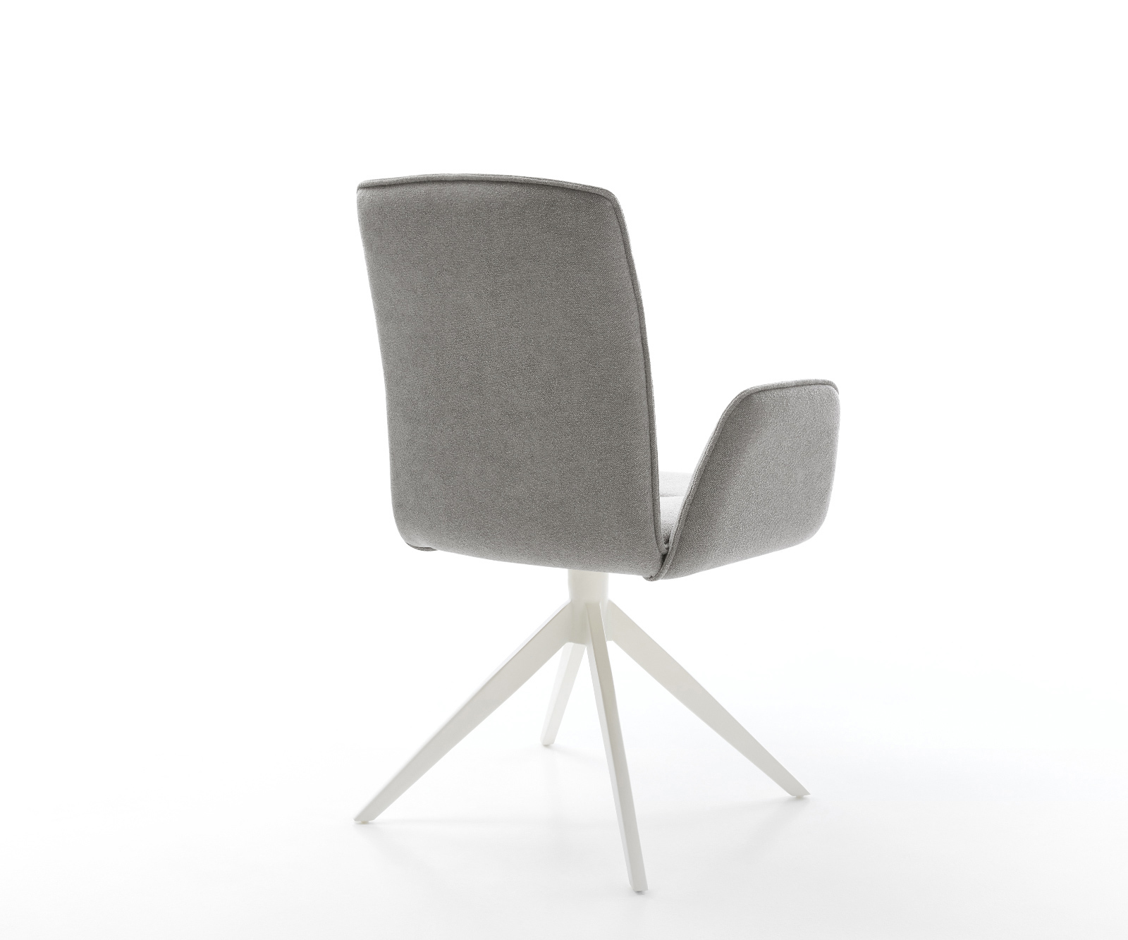 Jedálenská stolička Vinja-Flex štruktúrovaná látka mäkký sivá krížová podstava široká biela 360° otočný hojdacia funkcia - Image 5