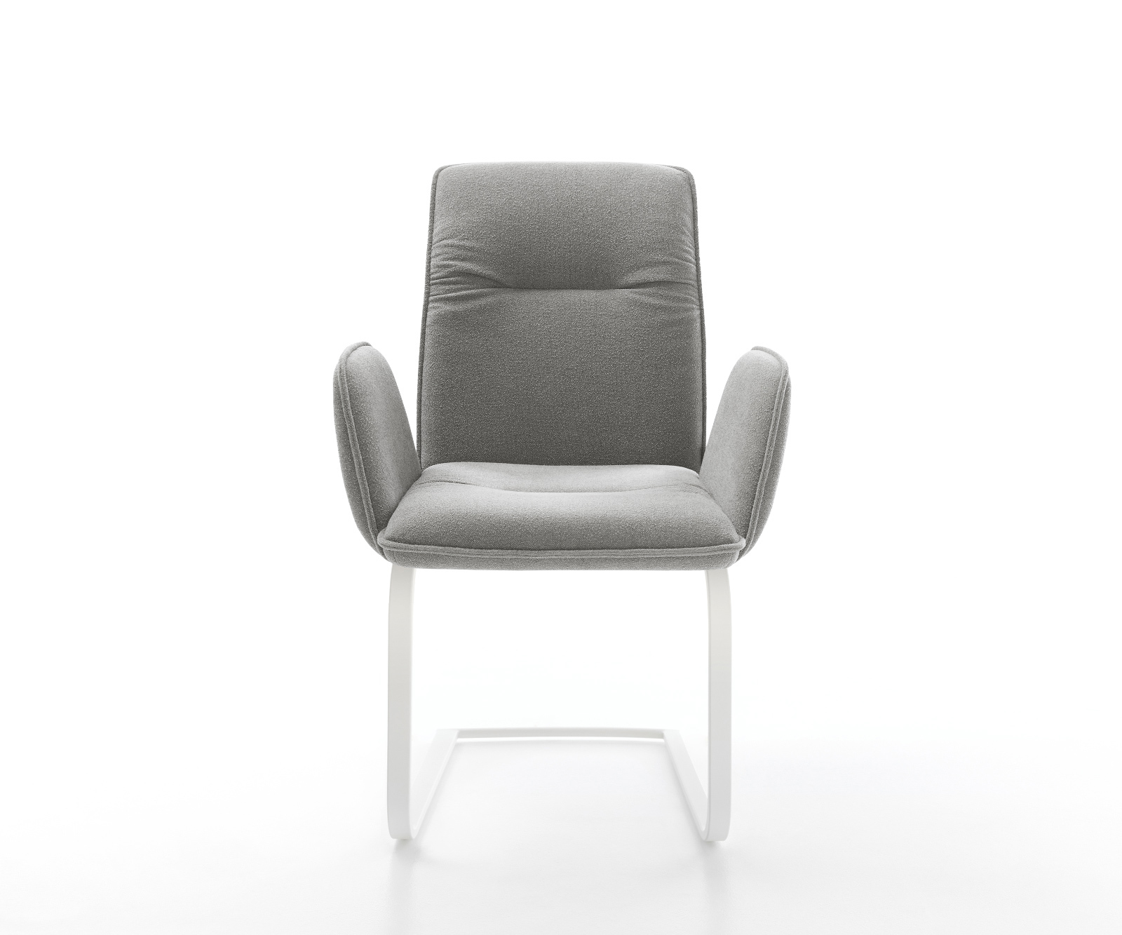 Konzolová jedálenská stolička Vinja-Flex texturovaná látka mäkký sivá konzolová jedálenská stolička plochá biela - Image 2